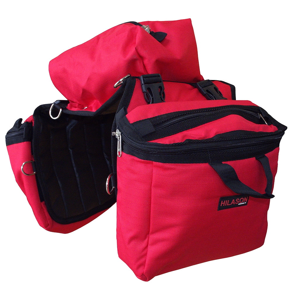 44AD 14X12X6 Hilason Detachable Insulated Horse Saddle Side Bag Red