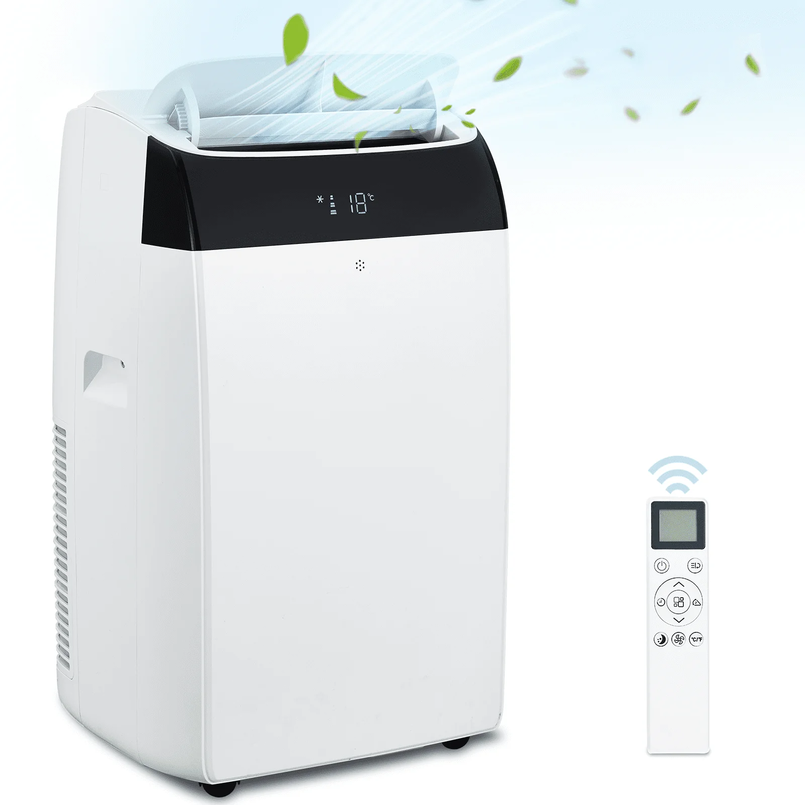 14,000 BTU Dual Hose Portable Air Conditioner and Heater - Dehumidifier, Fan - for Rooms Up to 700 Sq. Ft - AC Unit + Heater