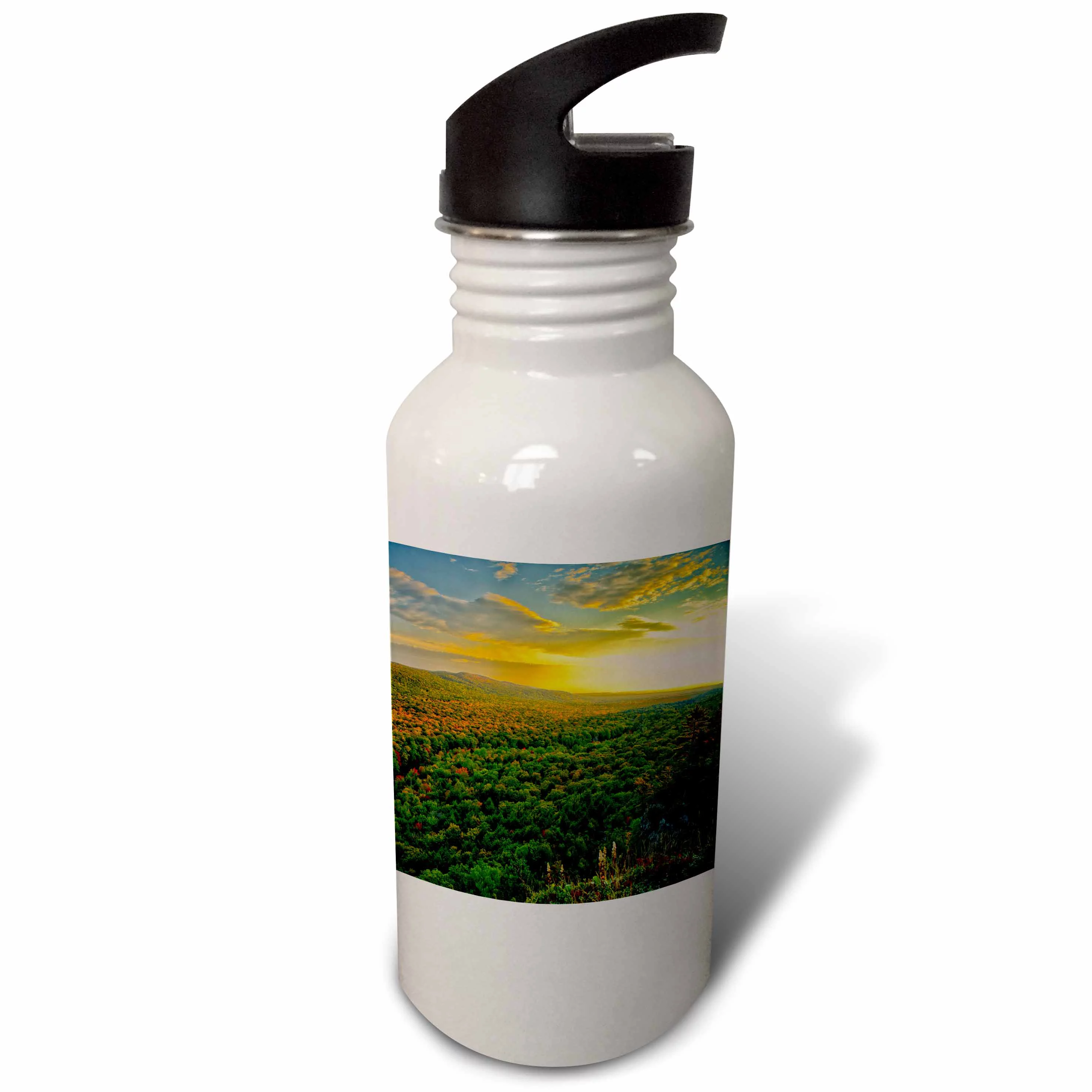 Michigan, Upper Peninsula. Sunset at Porcupine Mountains. 21 oz Sports Water Bottle wb-209535-1
