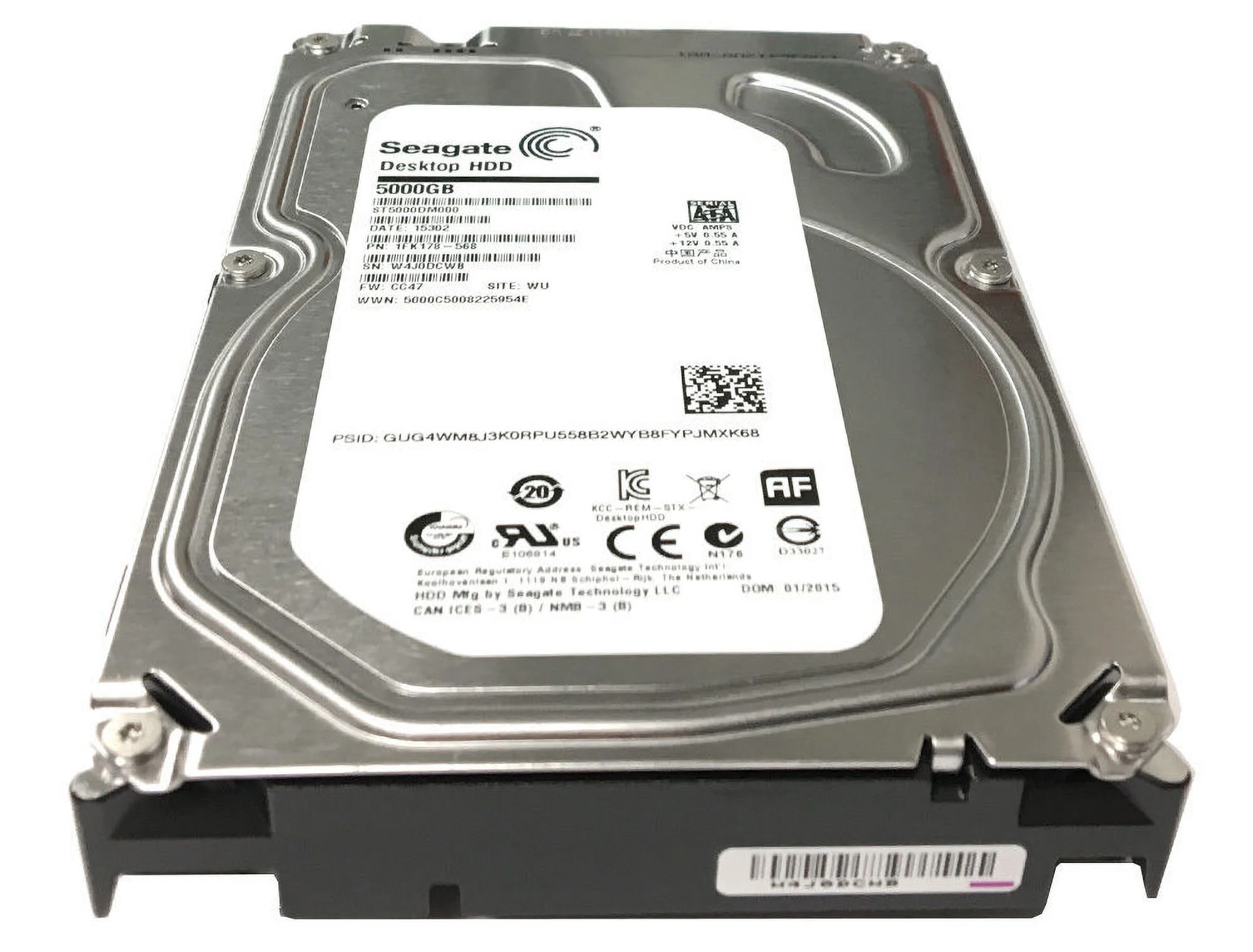 Seagate ST5000DM000 P/N: 1FK178-568 F/W: CC41 WU W4J 5TB