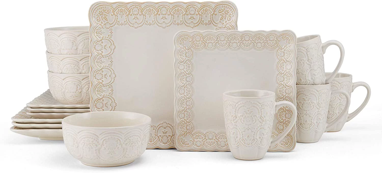 Pfaltzgraff® Madeleine White Stoneware 16-Piece Dinnerware Set