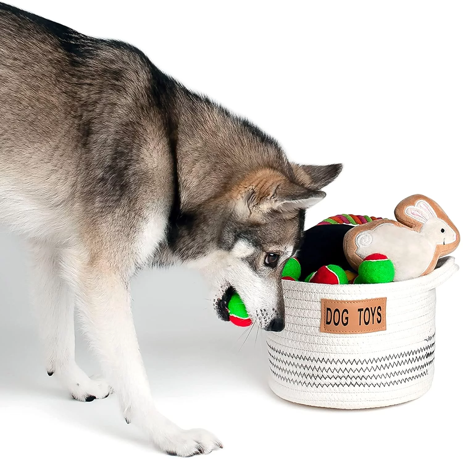 Midlee Dog Toy Rope Cotton Basket (Small)