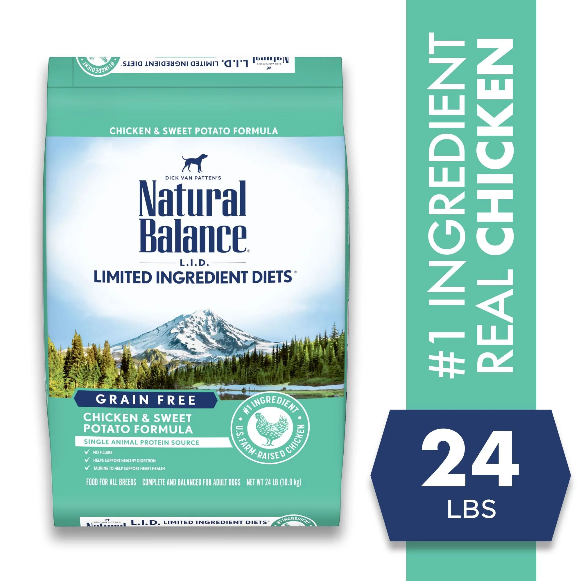 Natural Balance L.I.D. Limited Ingredient Diets Chicken & Sweet Potato Formula Dry Dog Food, 24 Pounds