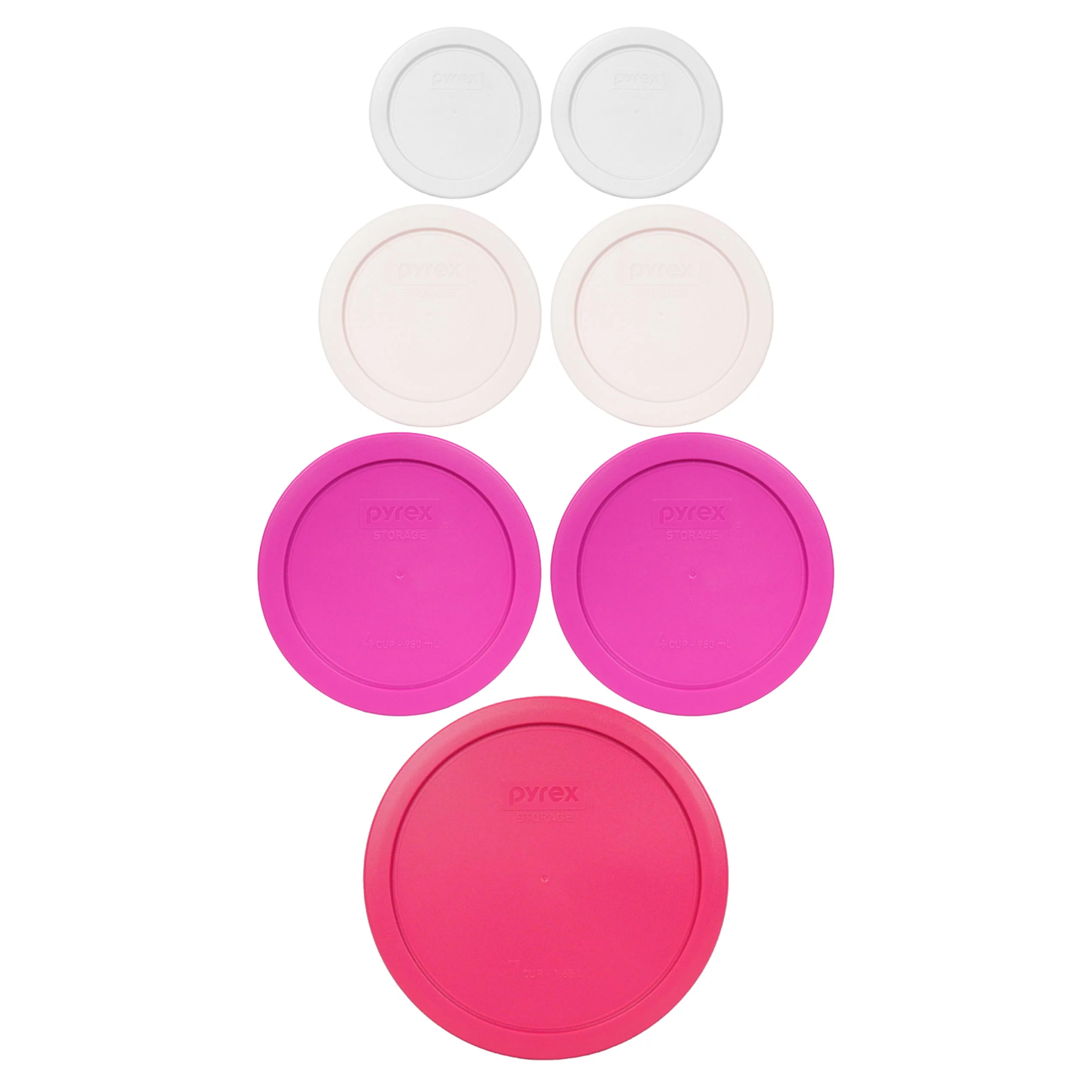 Pyrex 7 Lid Lotus Themed Bundle for Pyrex 7202, 7200, 7201, and 7402 Glassware