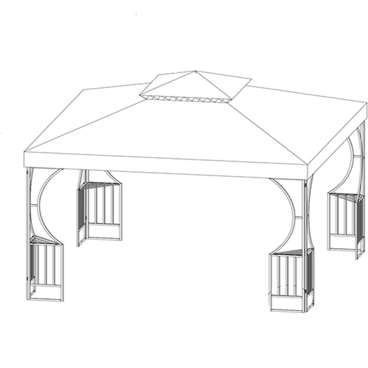 Garden Winds Replacement Canopy Top Cover Compatible with The 2022 Premium Patio 23683-22 Gazebo - Standard 350