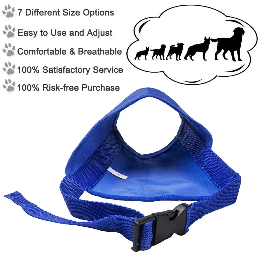 4pcs Adjustable Dog Muzzle Anti Stop Bite Barking Chewing Mesh Mask Training Pet