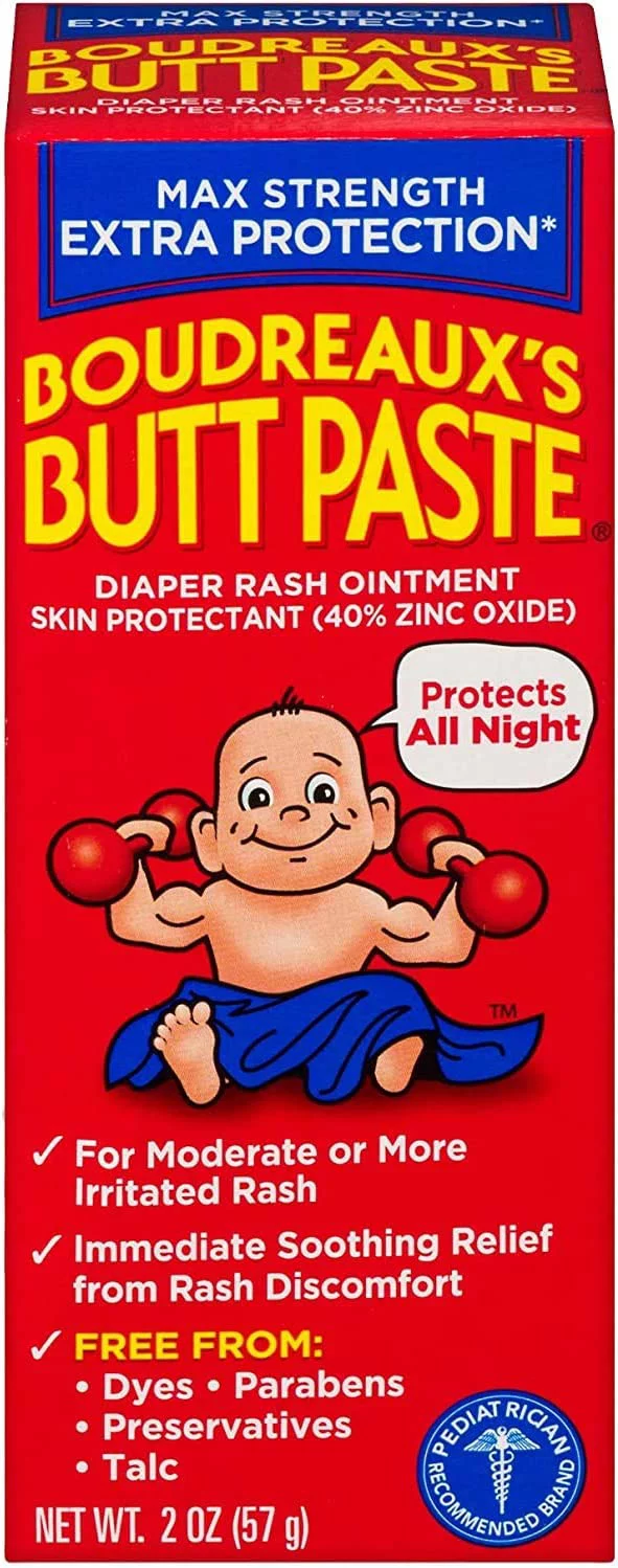 Boudreaux's Maximum Strength Butt Paste diaper rash ointment 2 oz (Pack of 3)
