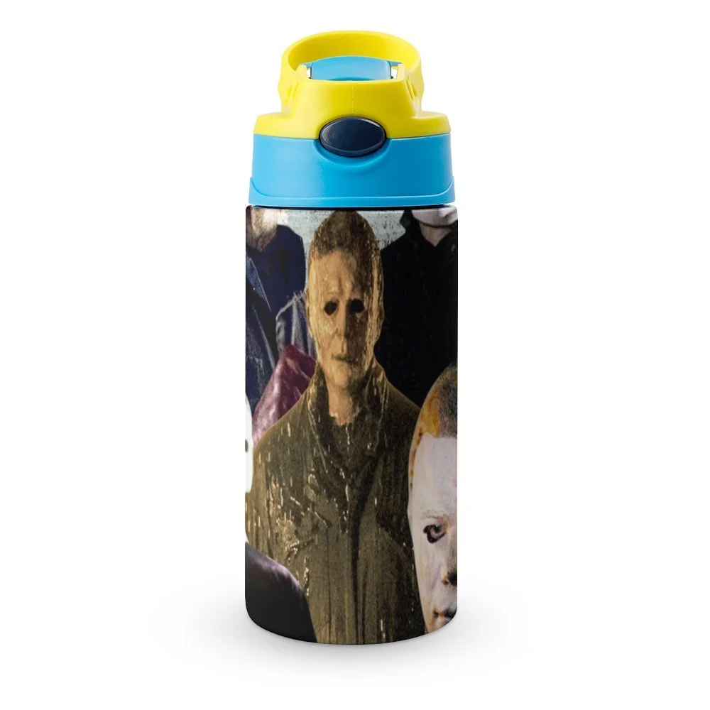 Michael Myers Kid's Insulated Water Bottle With Straw Vacuum Stainless Steel Cup Leak-Proof Children Toddler Thermoses