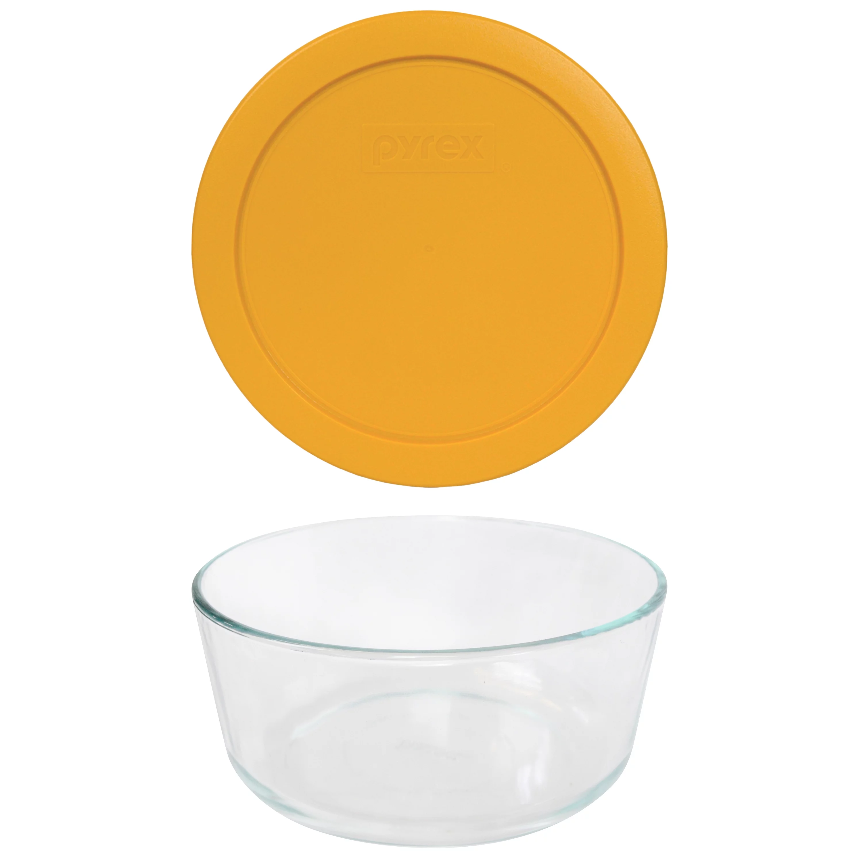 Pyrex 7203 7-Cup Glass Bowl & 7402-PC Lemon Drop Yellow Lid