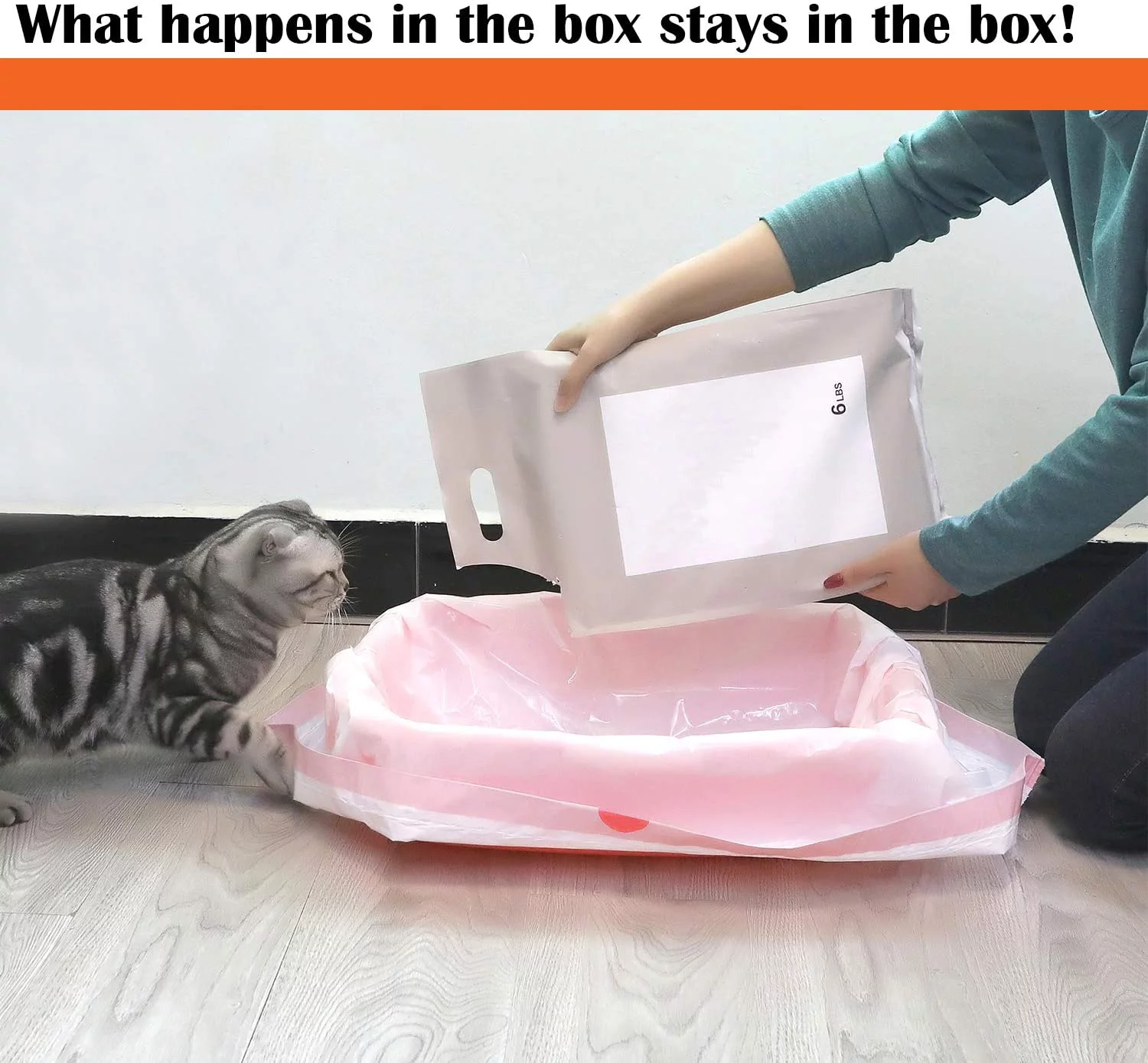 Houseables Litter Box Liners, Cat Pan Bags, 30 Pack, 37”x 18”, Unscented