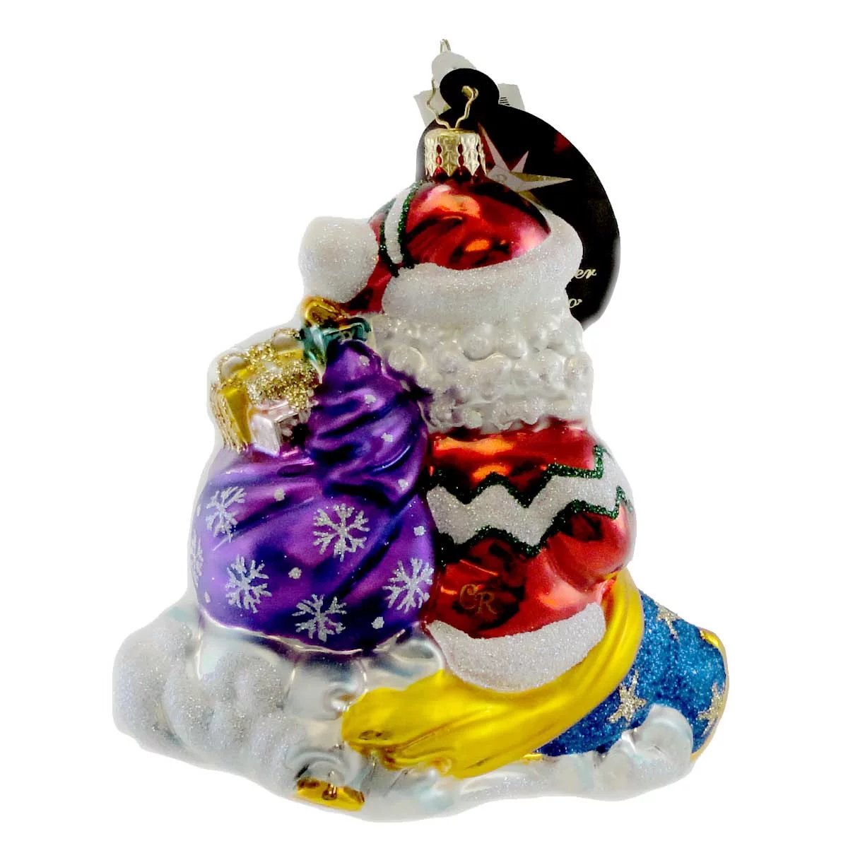 Christopher Radko ALPINE SLEIGH-A-WAY Blown Glass Ornament Christmas Santa