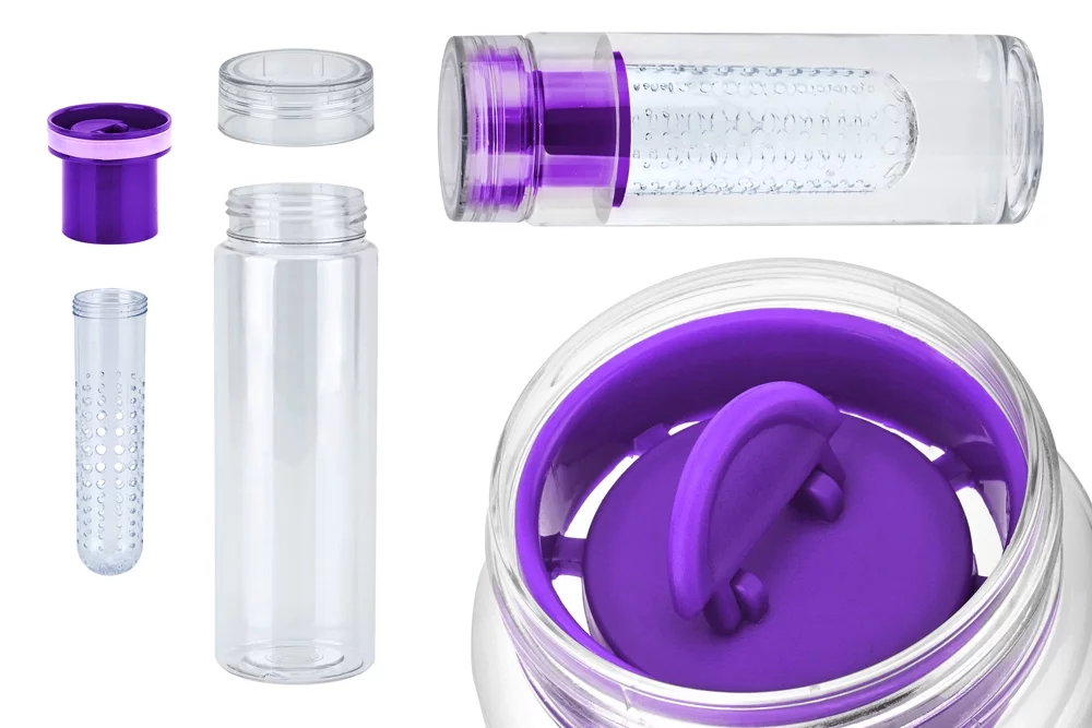 2pk Purple Bpa Free Clear Tea Tumbler Water Bottle  Infuser Travel Mug Office