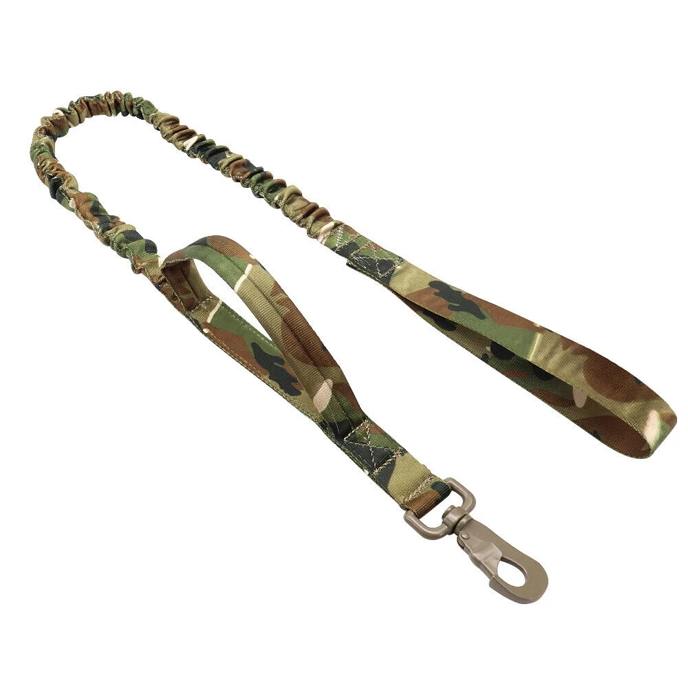 Tactical Dog Leash Elastic Bungee Military Canine Walking Training Lead 2 Handle
