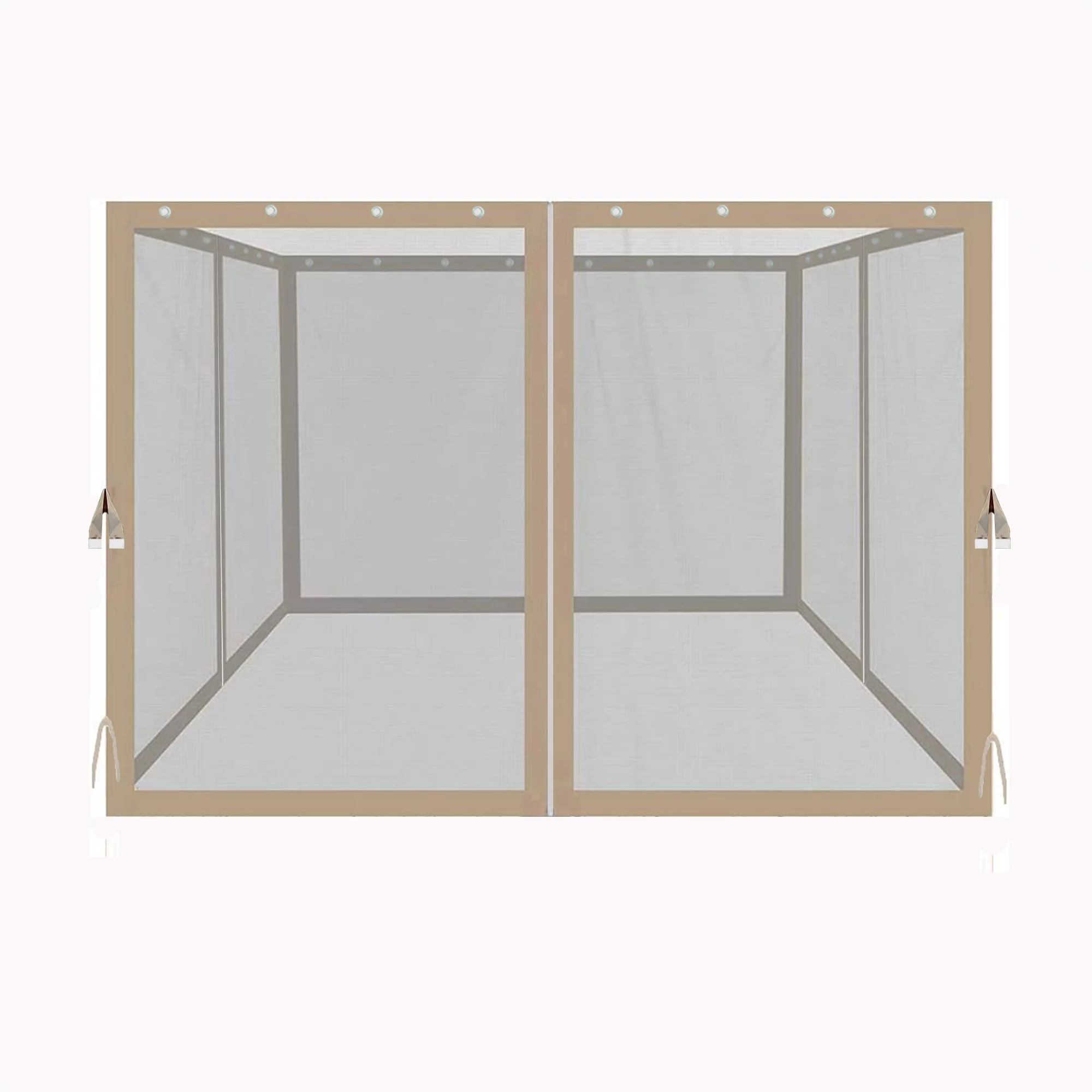 Gazebo Mosquito Netting with Zippers - 6.5 - Enhance your gazebo with convenient mesh walls and secure fixing straps!