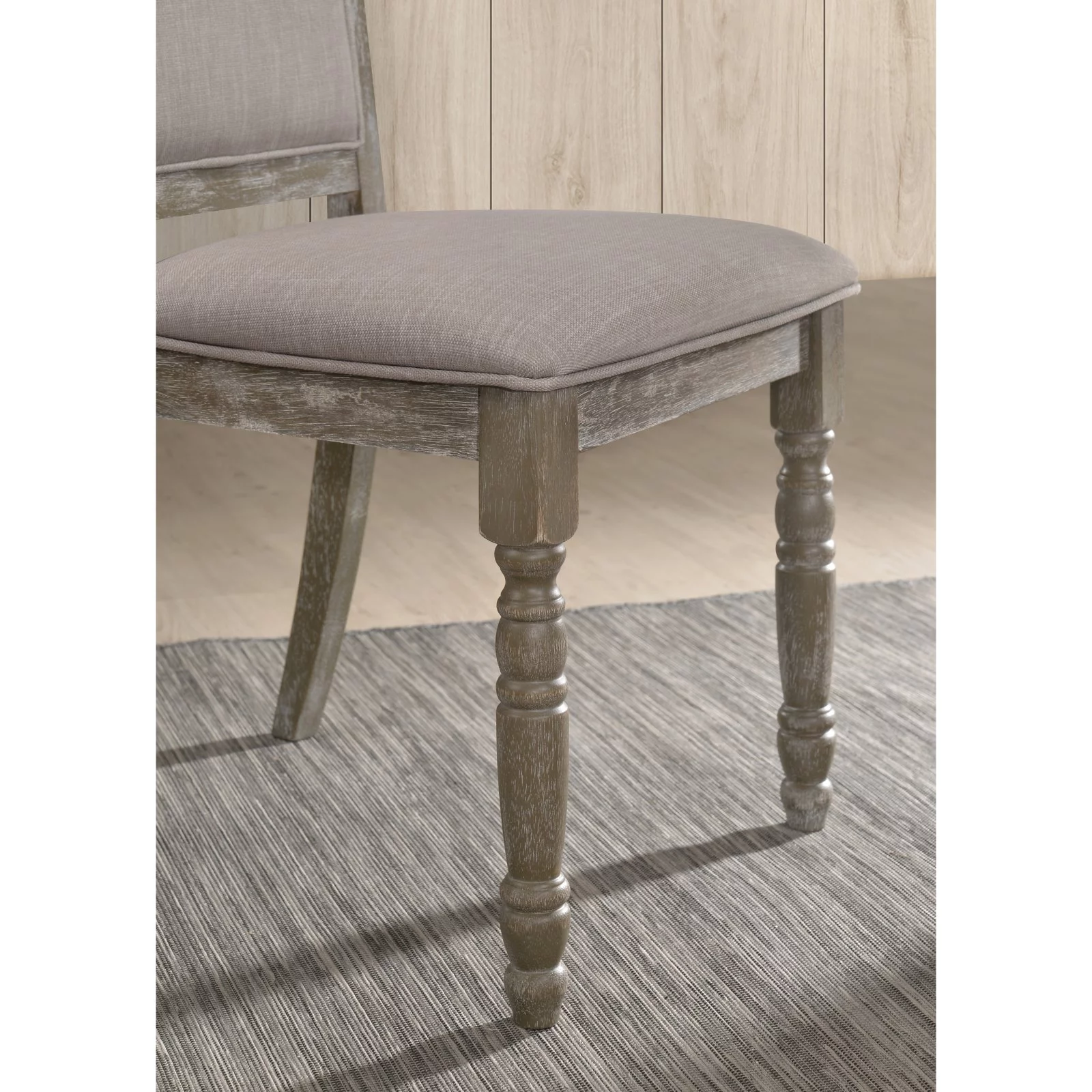Ferran Wood Pedestal Dining Table Set in Reclaimed Gray