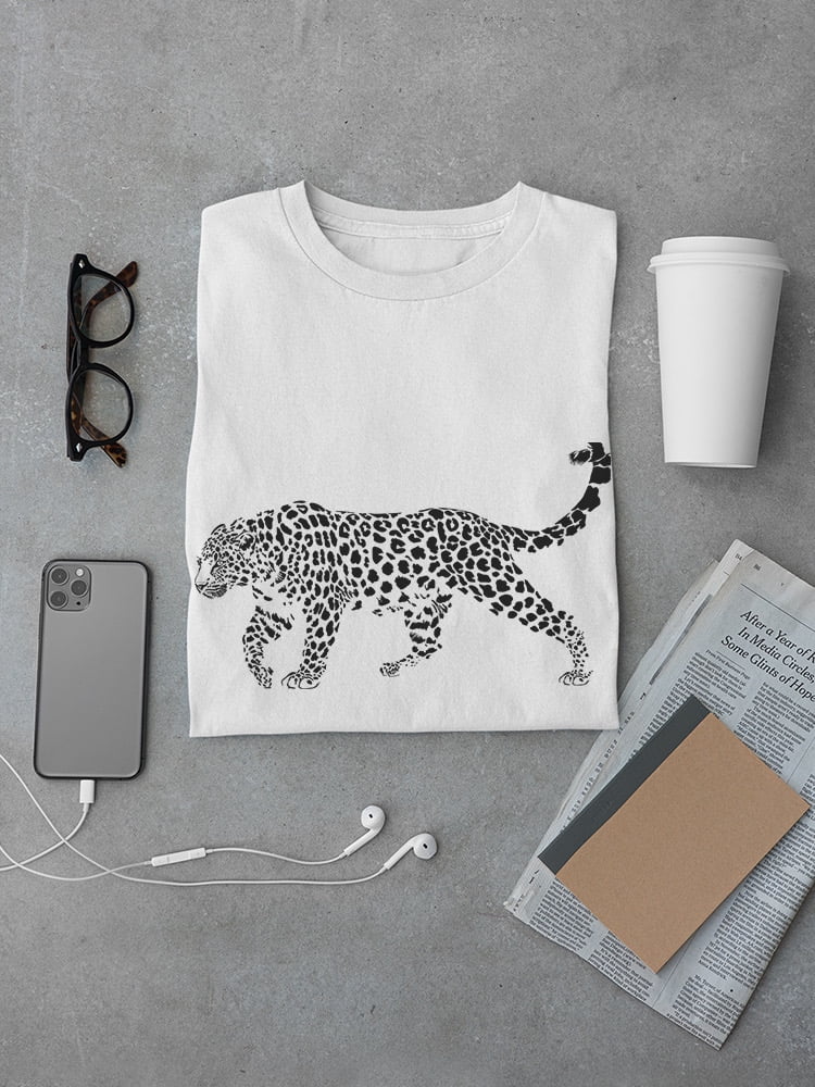 Sketch Of Walking Leopard T-Shirt Men -Image by Shutterstock, Male Large