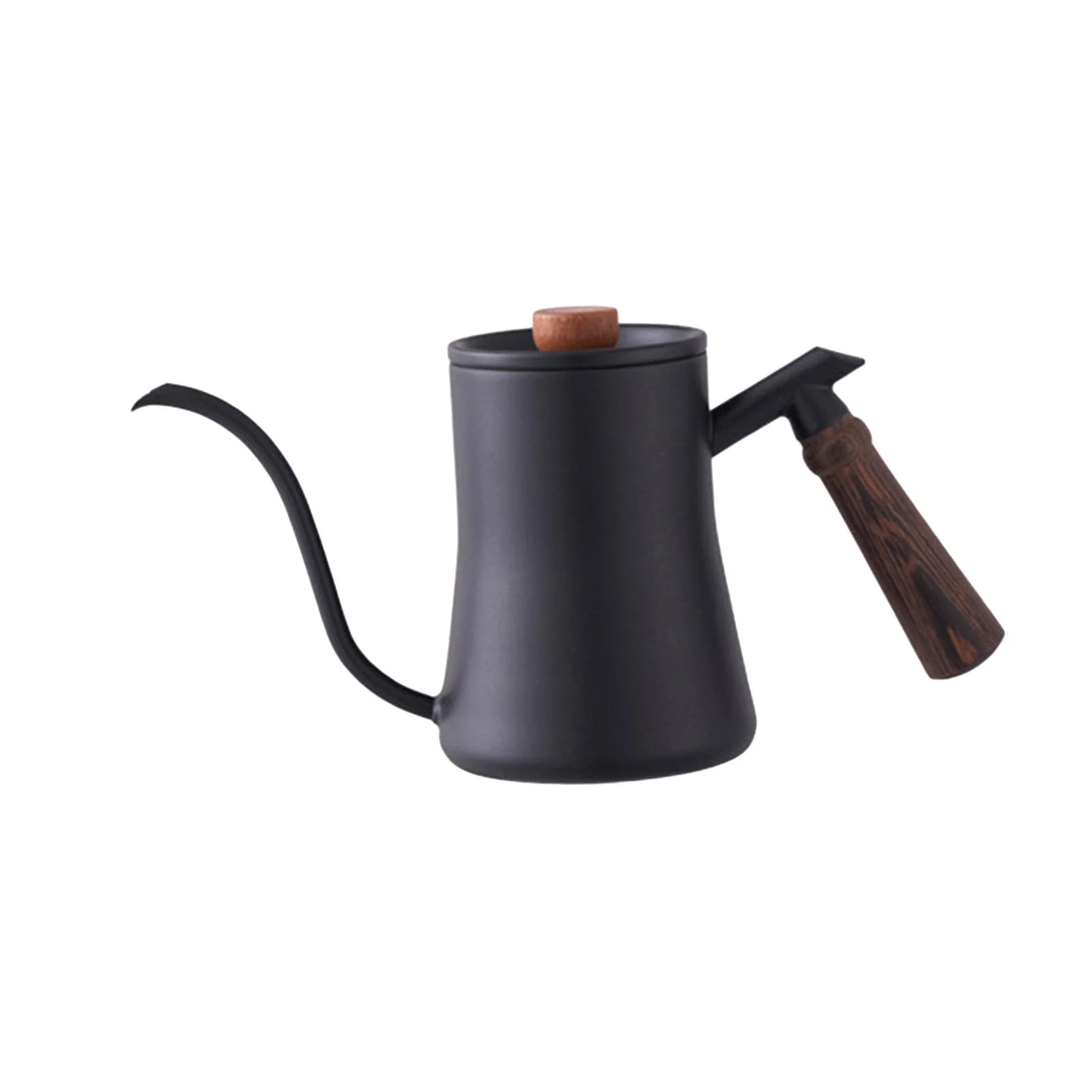 CUTICATE 0. Pour over Coffee Kettle Durable Steel Wooden Handle Gooseneck Spout Coffee Pots for Restaurant Cafe Picnic Barista Gift Black