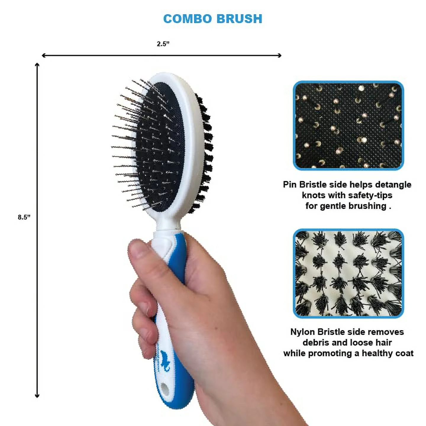 AnimalPlanet 3 Pack Grooming Kit- Double Sided Comb/ Grooming Mitt/ Combo Brush