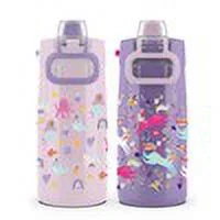 2pk Colby Kids' Stainless Steel 12oz Water Bottles Pink/Purple - Ello