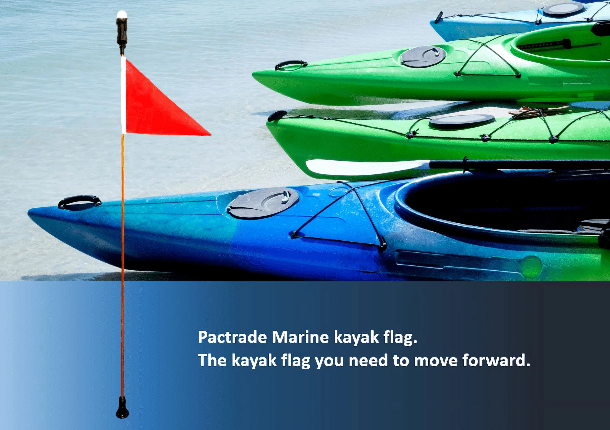 Pactrade Marine Pontoon Kayak Canoe Flag Pole Lock Socket Base Red Triangle Flag 48