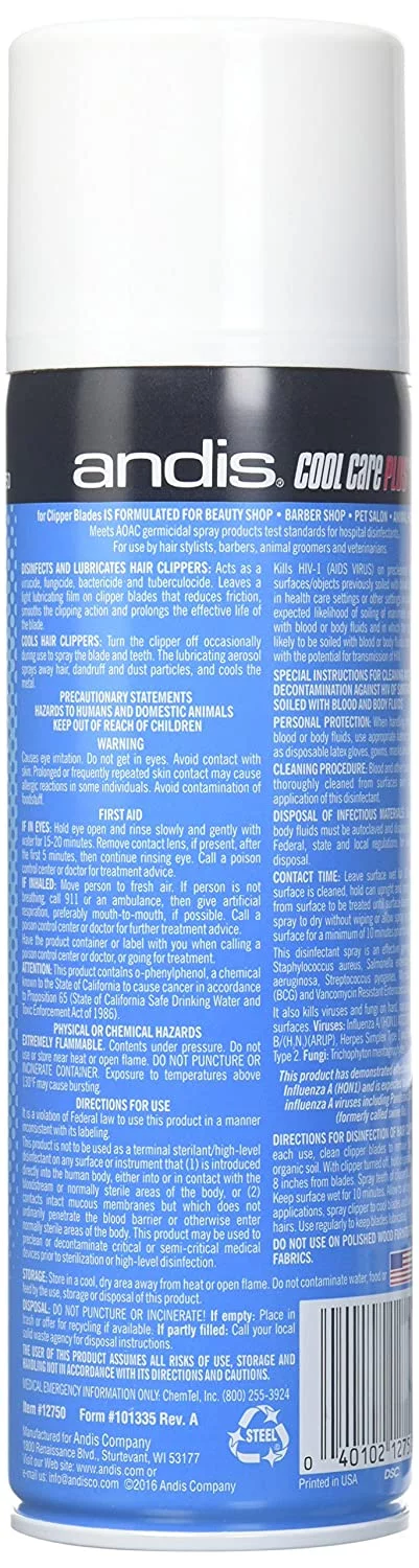 Andis Cool Care Plus Spray for Clippers 15.5 oz (Pack of 6)
