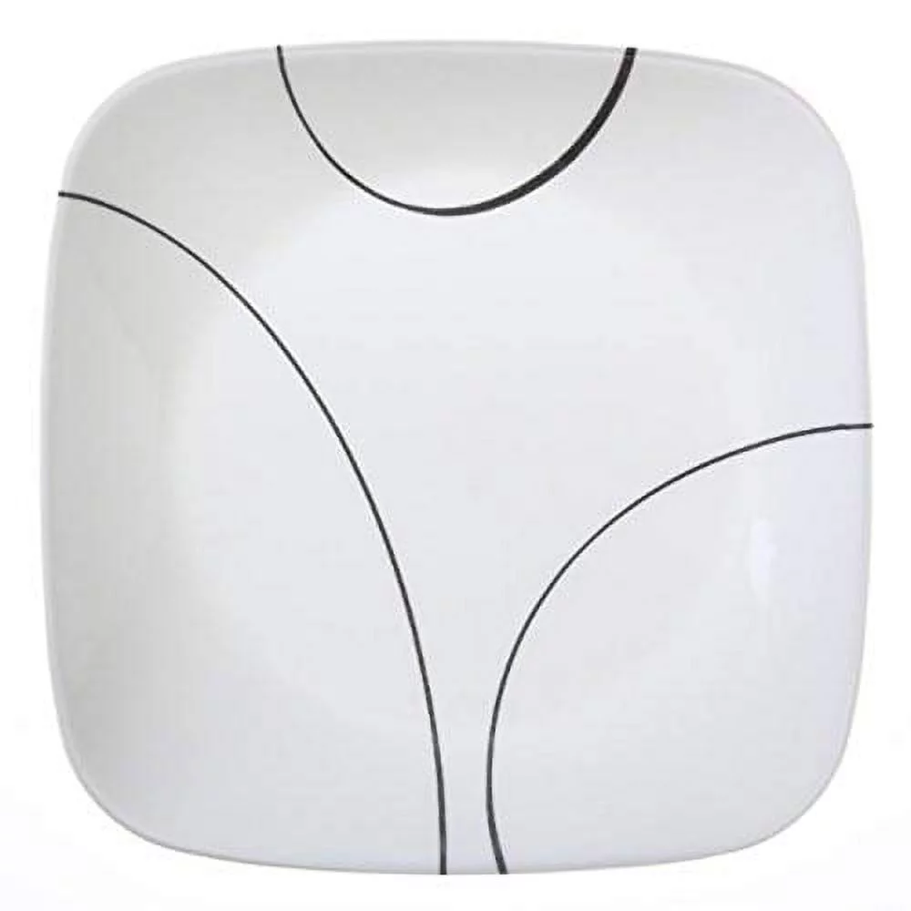 corelle square simple lines 9-inch plate set (6-piece)