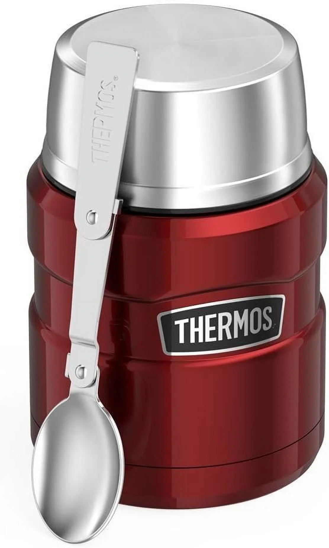 Thermos Stainless King 16 Ounce Food Jar with Folding Spoon, Cranberry
