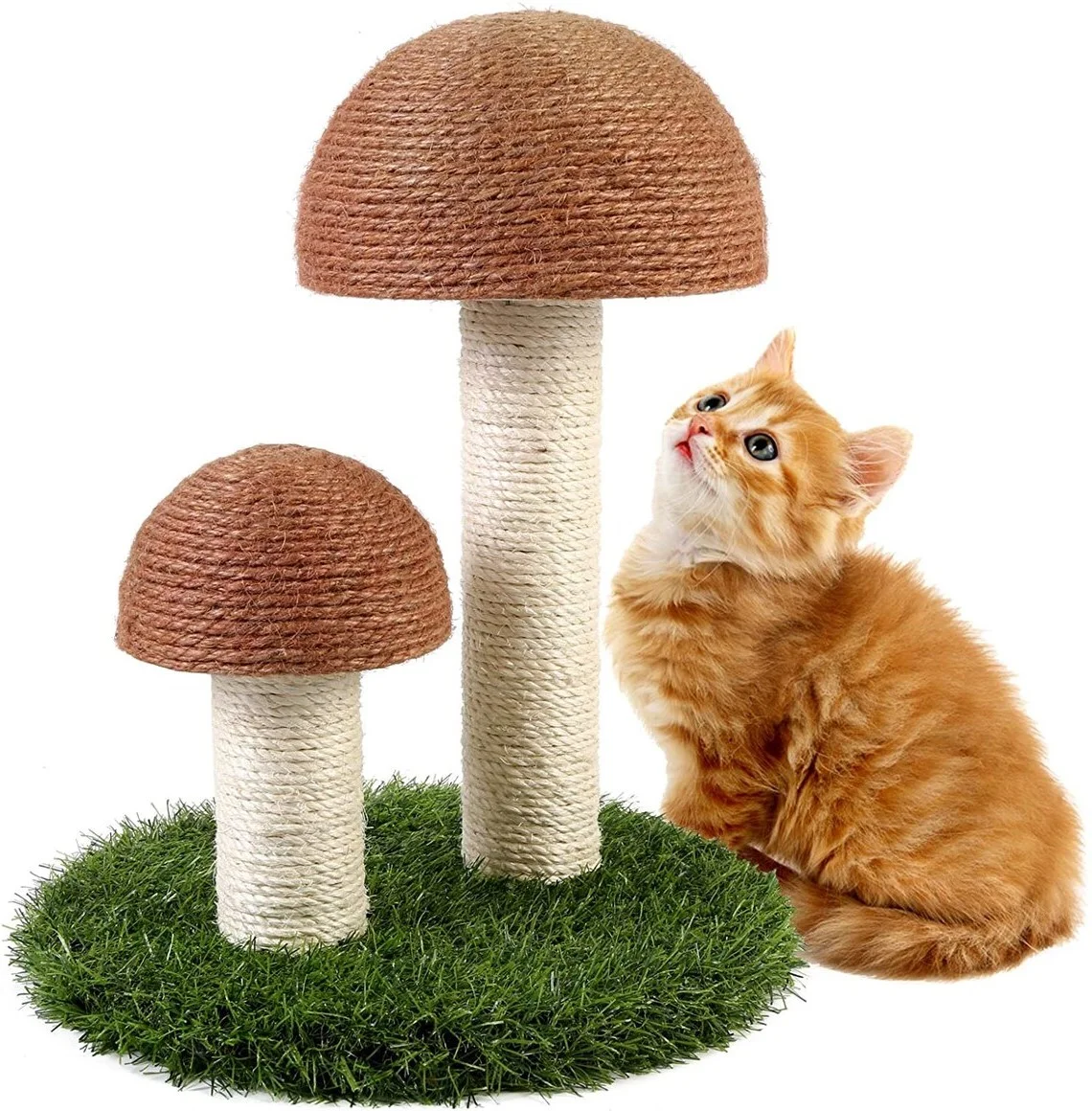 Lovely Caves 14.2-in Mushroom Cat Scratching Post with Sisal Covered
