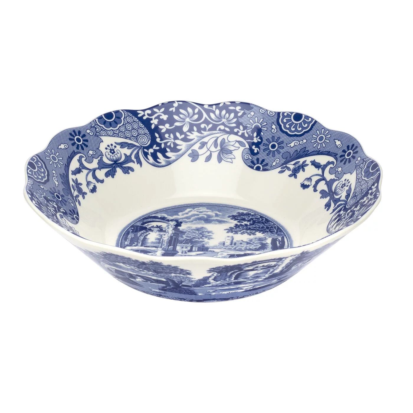 Spode Blue Italian Daisy Bowl Serve Pasta, Salad, Or Soup, Made of Porcelain Measures 10-Inches, Blue and White
