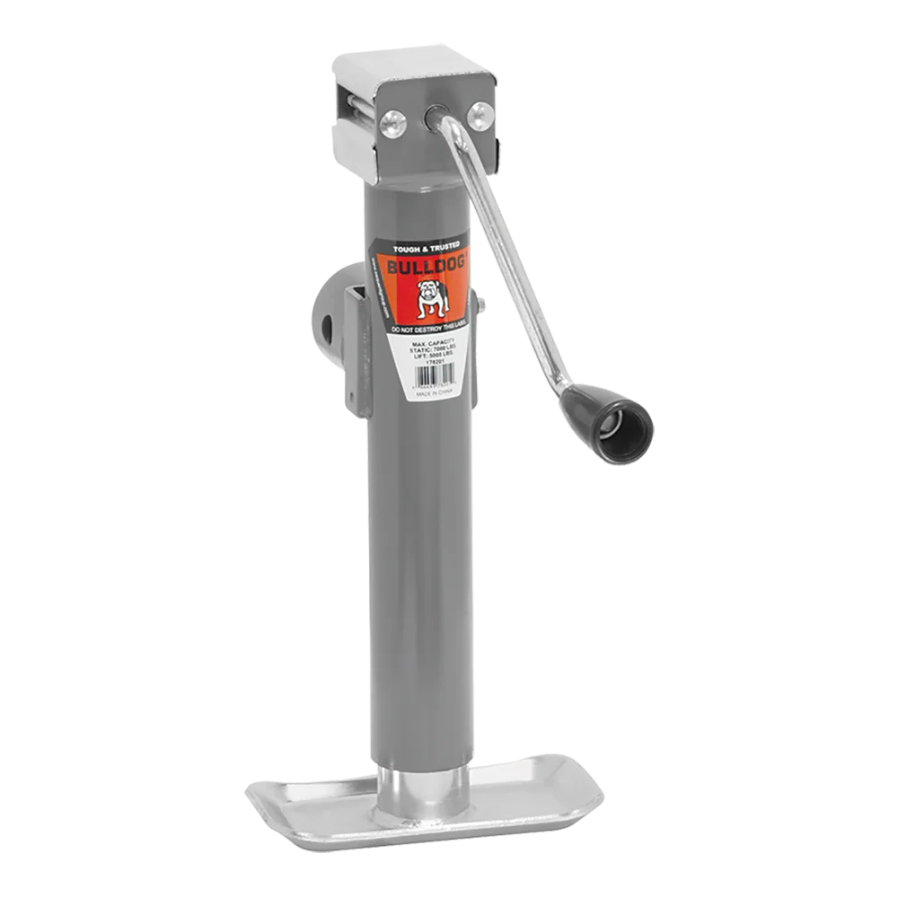 Bulldog 178201 5,000 Pound Capacity Tubular Sidewind Weld On Swivel Trailer Jack