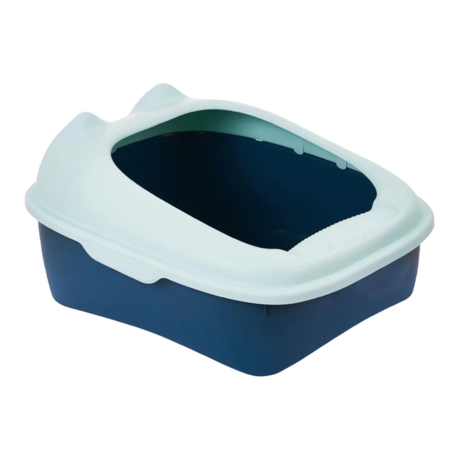 Cat with High Side Anti-Splashing Cat Toilet Semi-Enclosed Litter Pan Prevent Sand Leakage Easy to Clean for Indoor Kitty Blue
