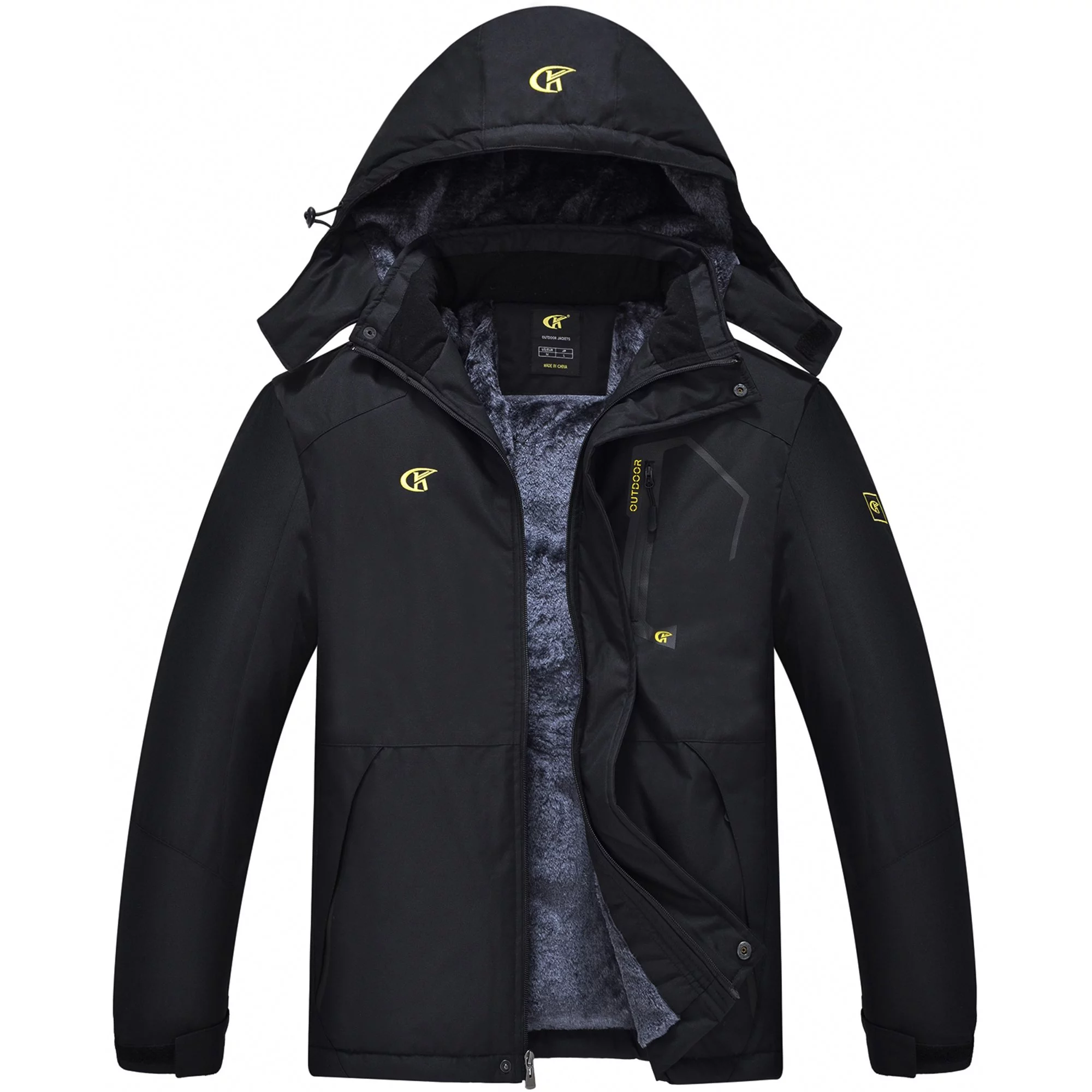 YuKaiChen Mens Waterproof Ski Snowboard Jacket Windproof Winter Mountain Snow Coat Black XL