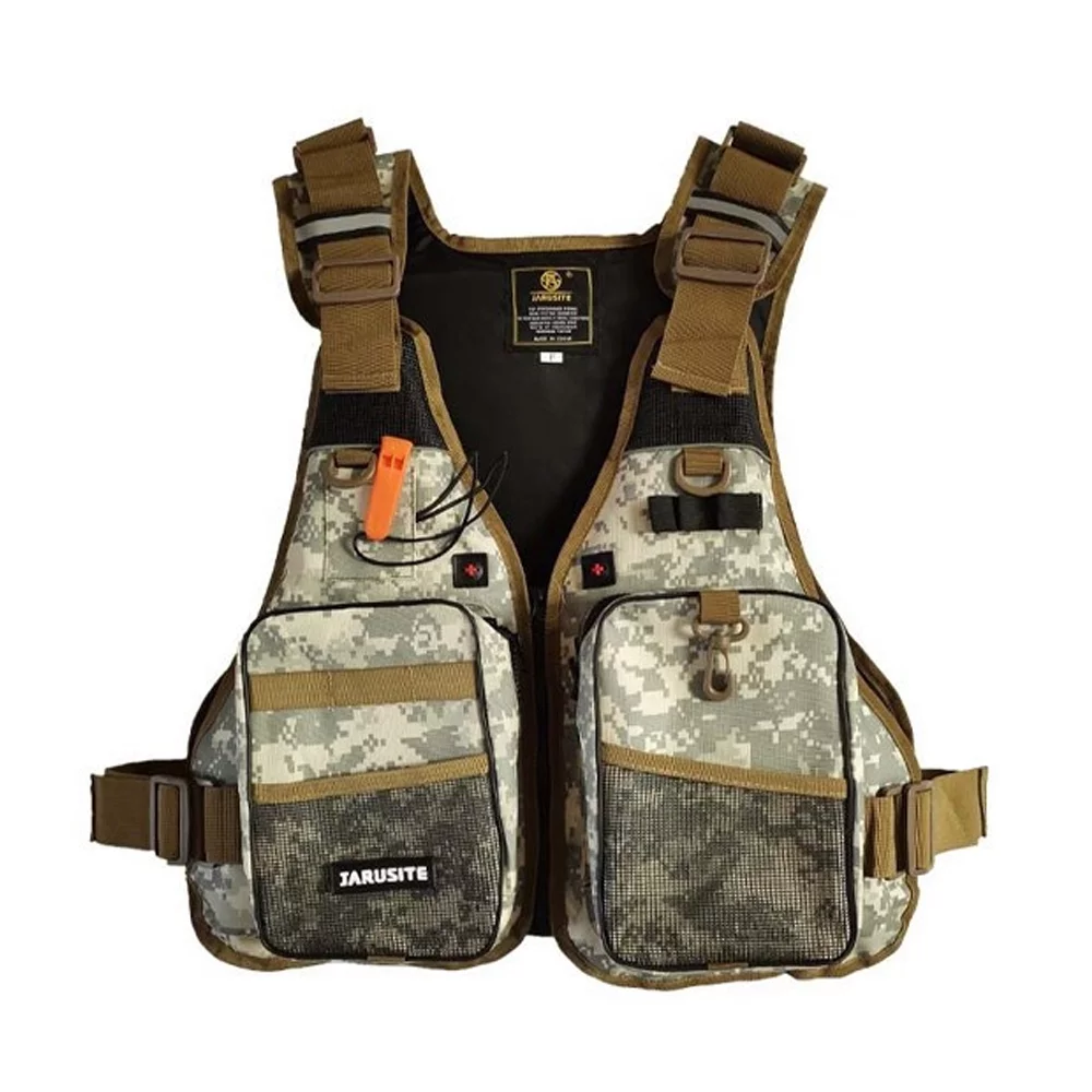 JARUSITE Fishing Vests - Stay Afloat with Breathable & Adjustable Jackets - Multiple Pockets - Perfect for Men and Women - Suitable for Fishing, Rafting, Surfing, and Swimming