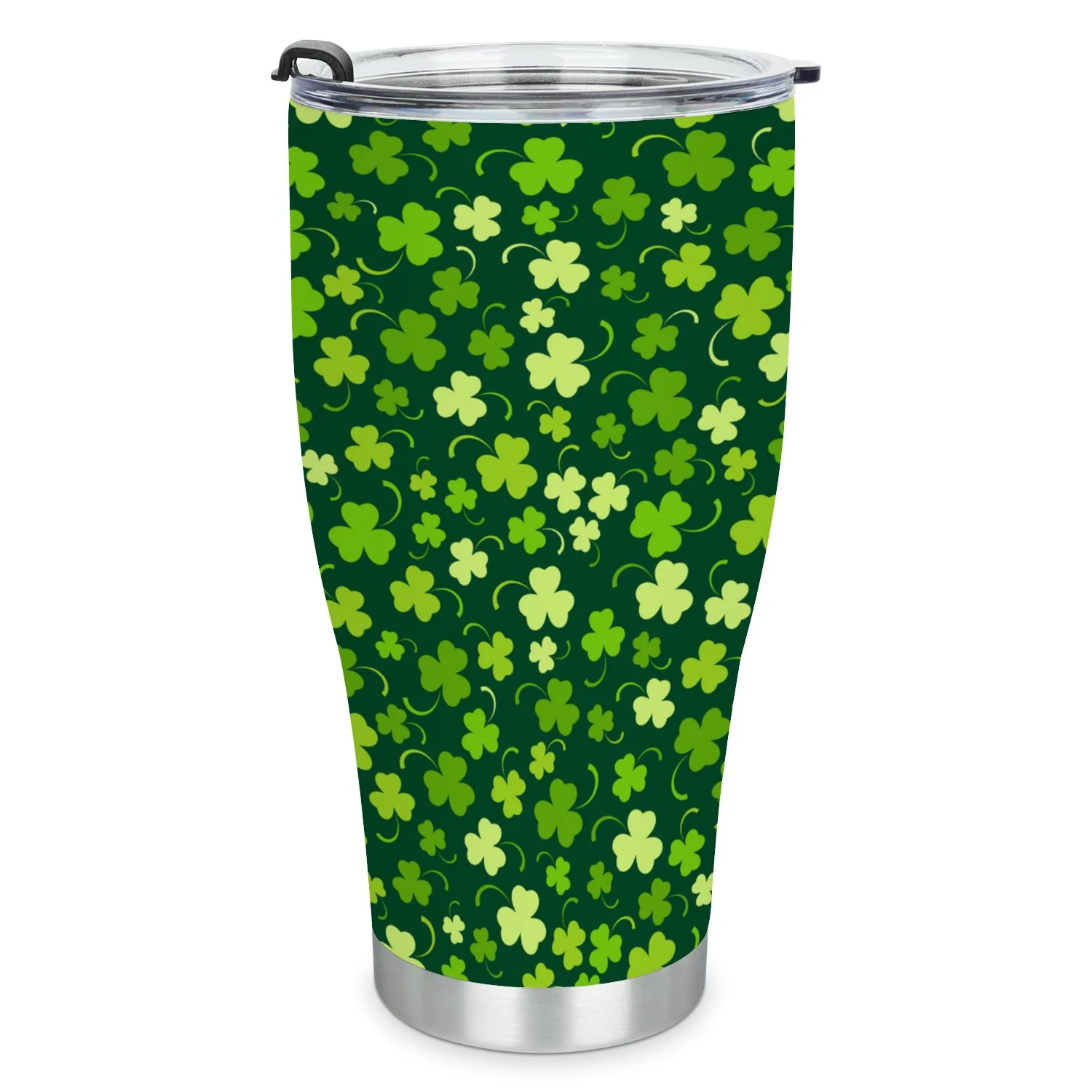 Hidove Stainless Steel Tumbler, Happy St. Patrick's Day Seamless Background 30oz Leak Proof & Stainless Steel Bottle for Hot & Cold Drinks - Coffee Travel Mug, Water Metal Canteen, Thermal Cup