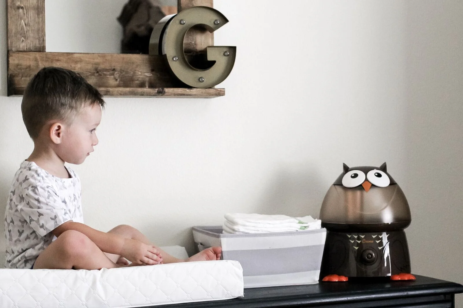 Crane Adorable Ultrasonic Cool Mist Humidifier for Kids, 1 Gallon, 500 Sq Ft Coverage, 24 Hour Run Time - Owl