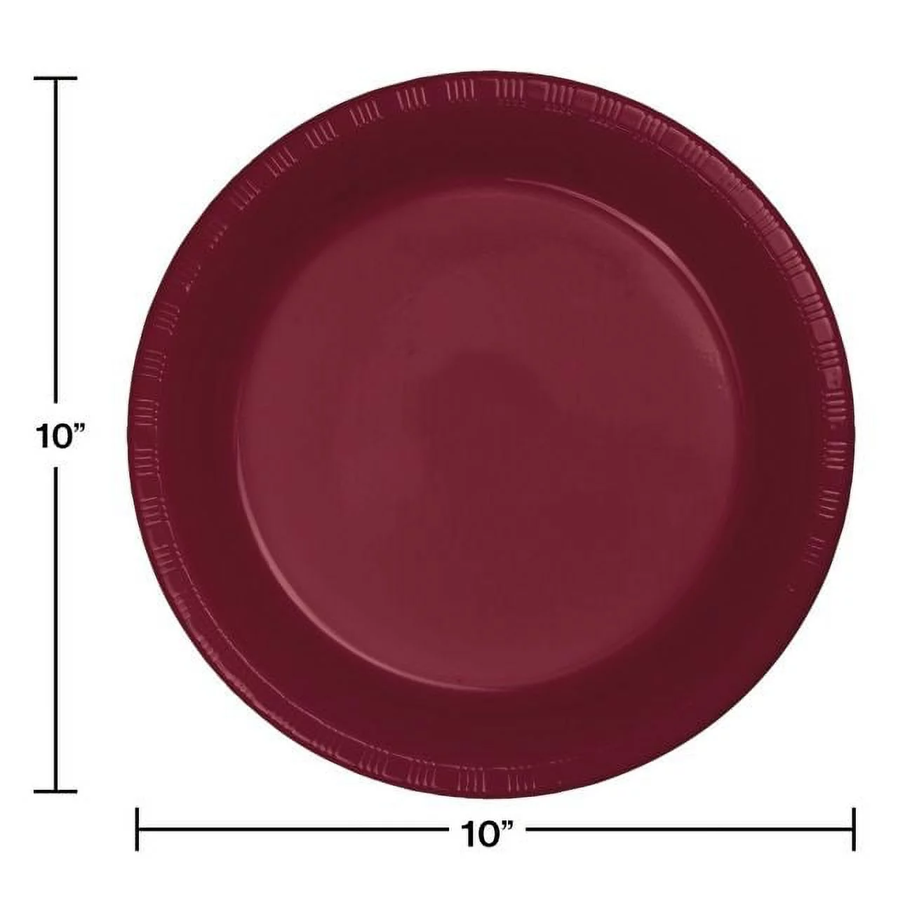 Touch Of Color Burgundy 10-inch Plastic Plates 20 Per Pack