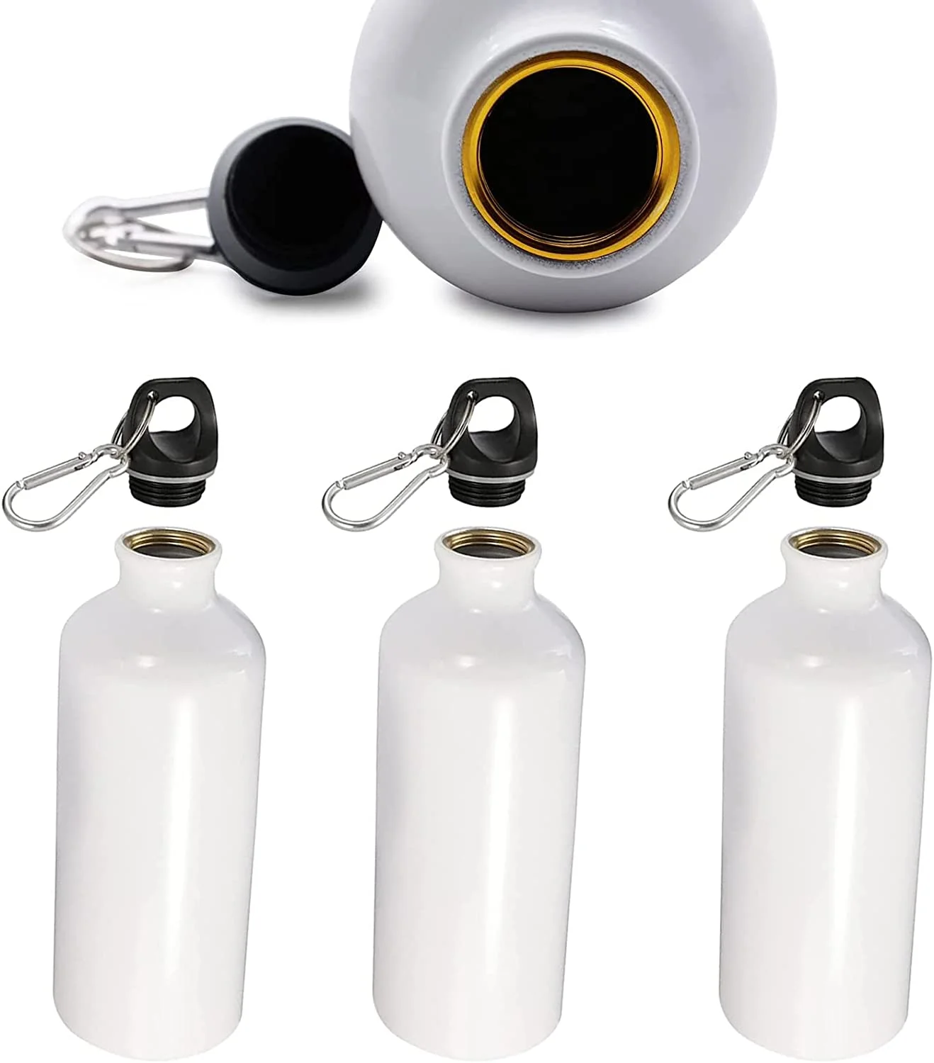 12PCS 500ML Aluminium Water Bottle White Sublimation Coated Bulk Pack Heat Press Sporting Cycling Blank Transfer Bottle