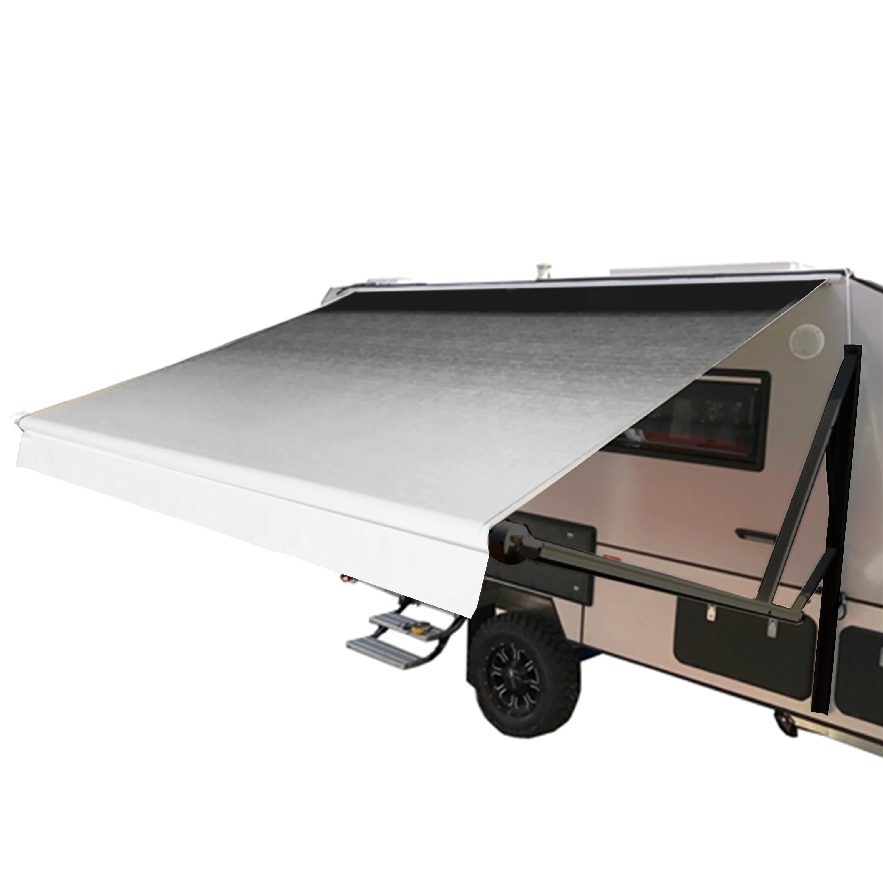 ALEKO Retractable Motorized 16'X8' RV or Patio Canopy Awning Black Fade