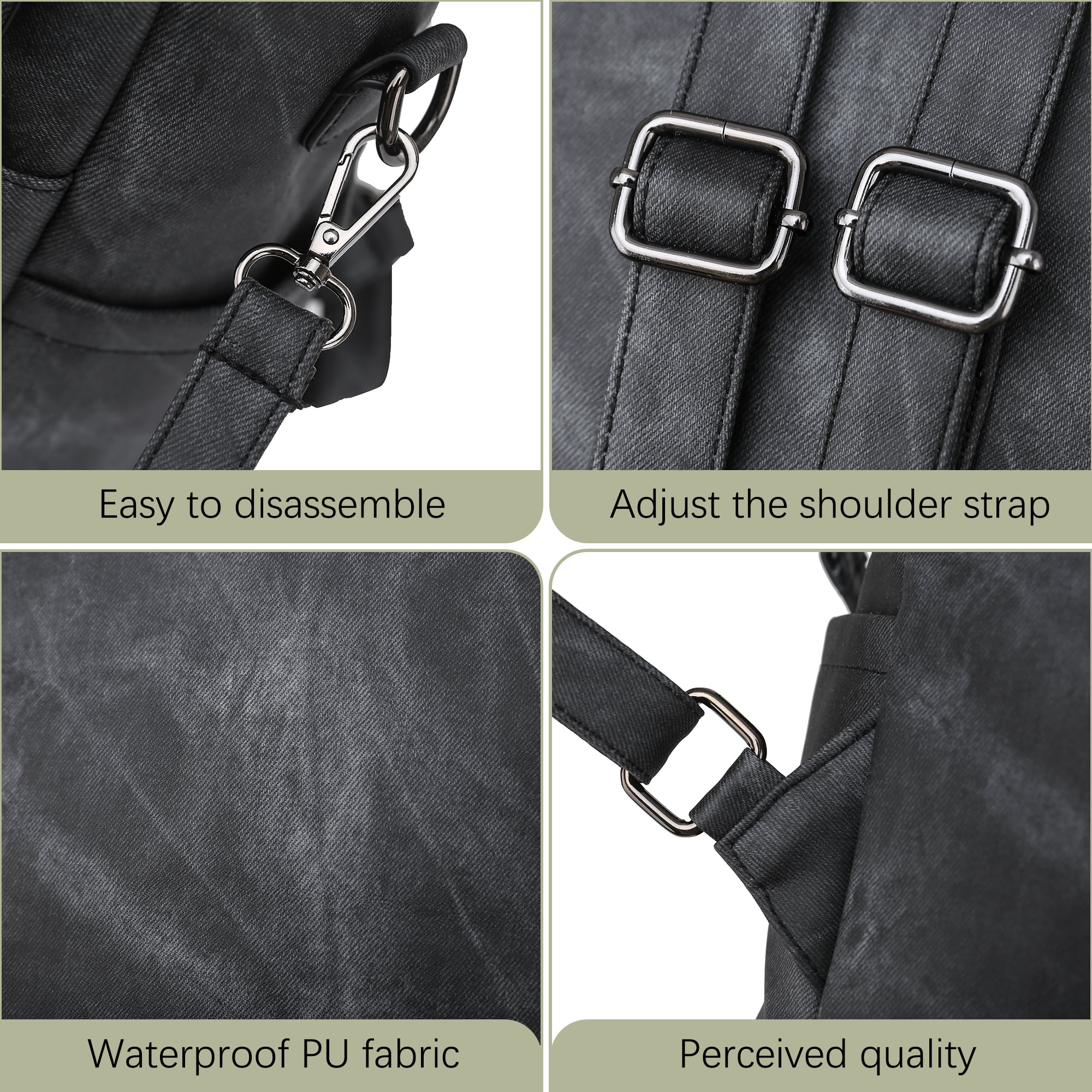 Women Backpack Anti-theft PU Leather Designer Travel Backpack , Fashion Shoulder Handbag, Black