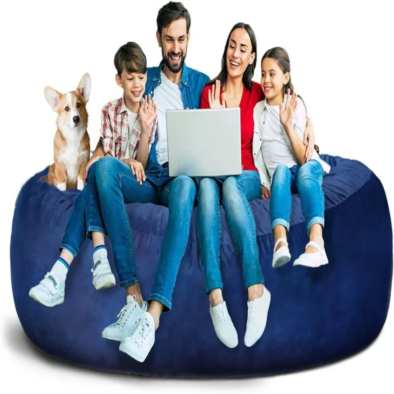 Bean Bag Chair Cover (No Filler)(180 * 90cm) Blue