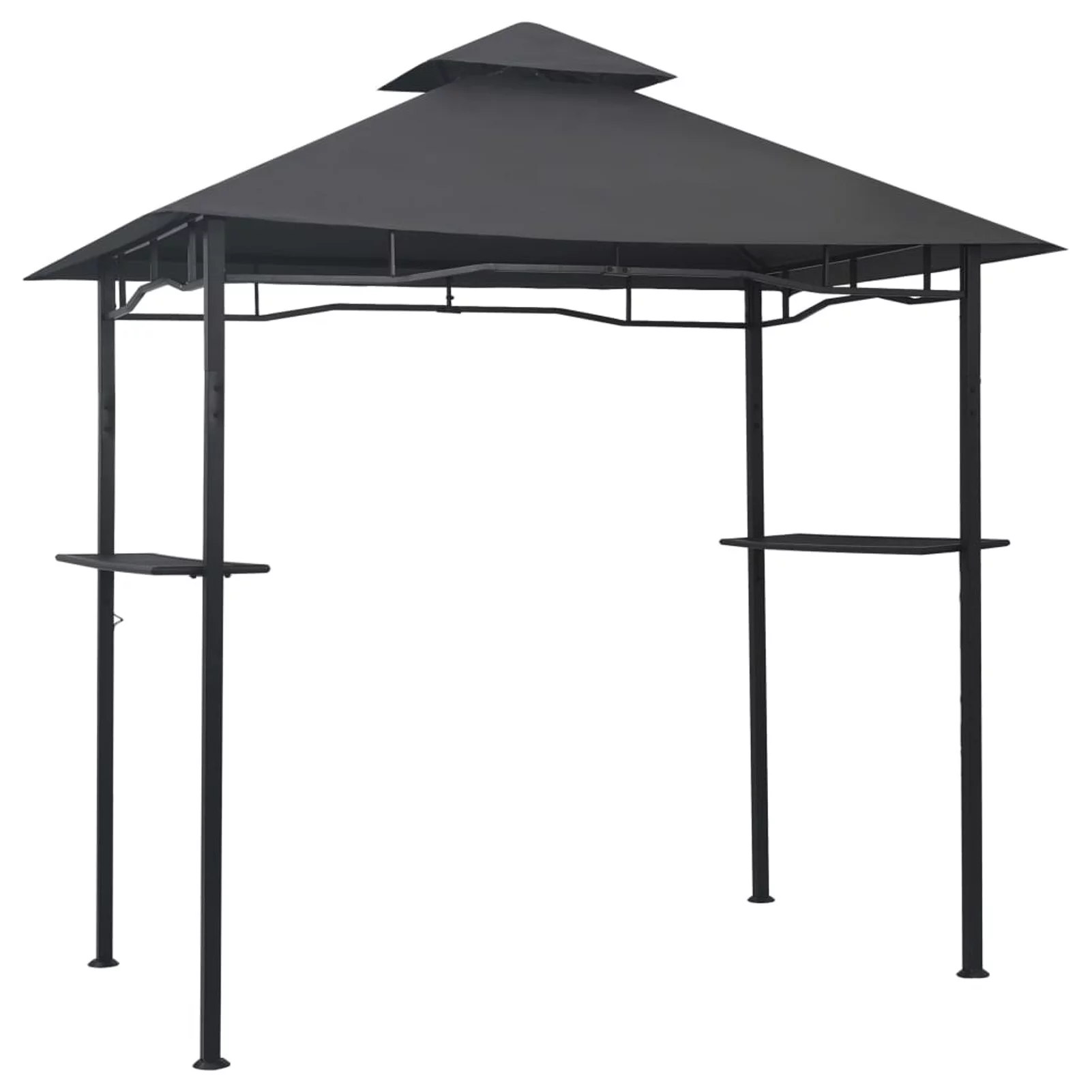 moobody BBQ Gazebo Sun Shade Shelter Anthracite Steel for Patio, Wedding, BBQ, Camping, Festival Events 7.9ft x 4.9ft x 8.4ft (L x W x H)