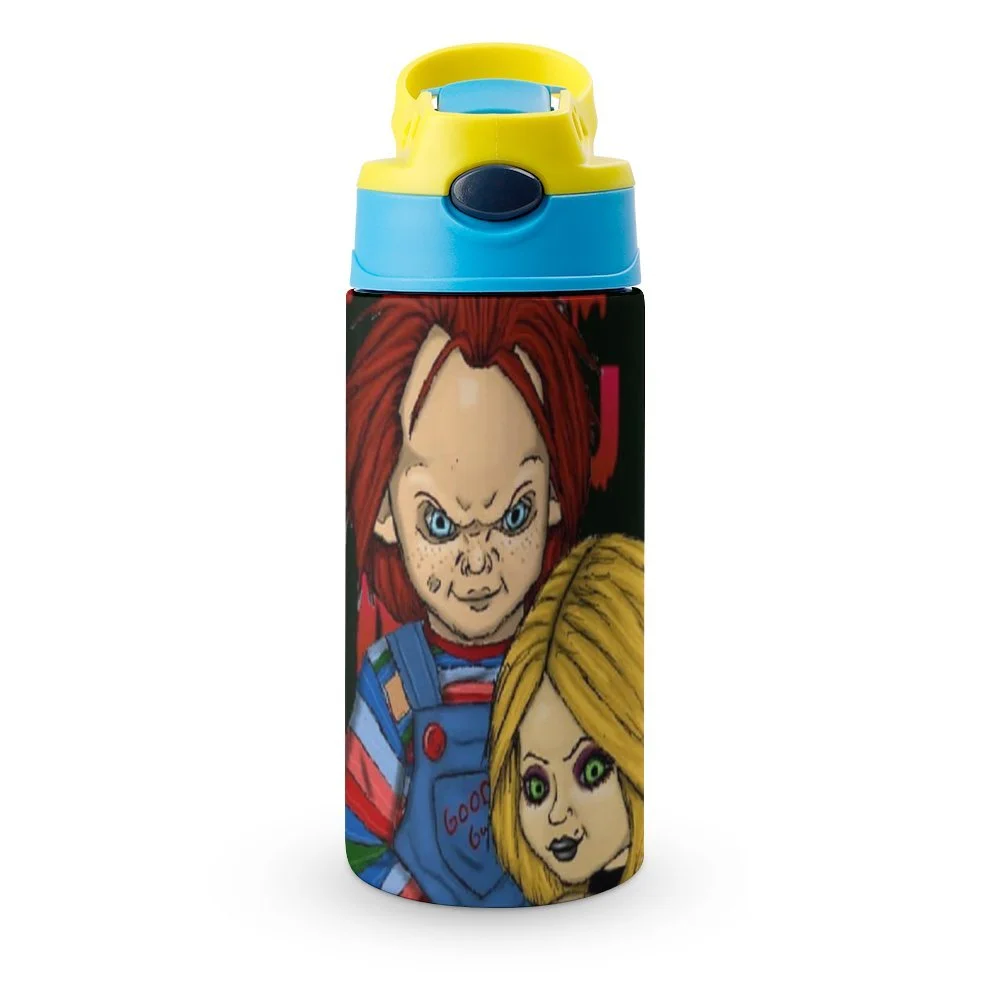 Bride Of Chucky Kid's Insulated Water Bottle With Straw Vacuum Stainless Steel Cup Leak-Proof Children Toddler Thermoses