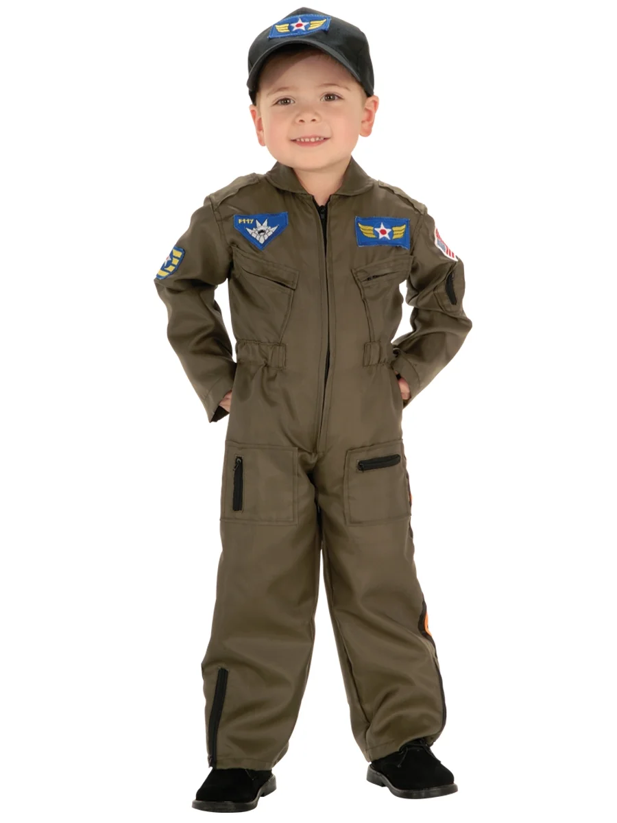 Jr. Fighter Pilot Costume for Kids Toddler Brown