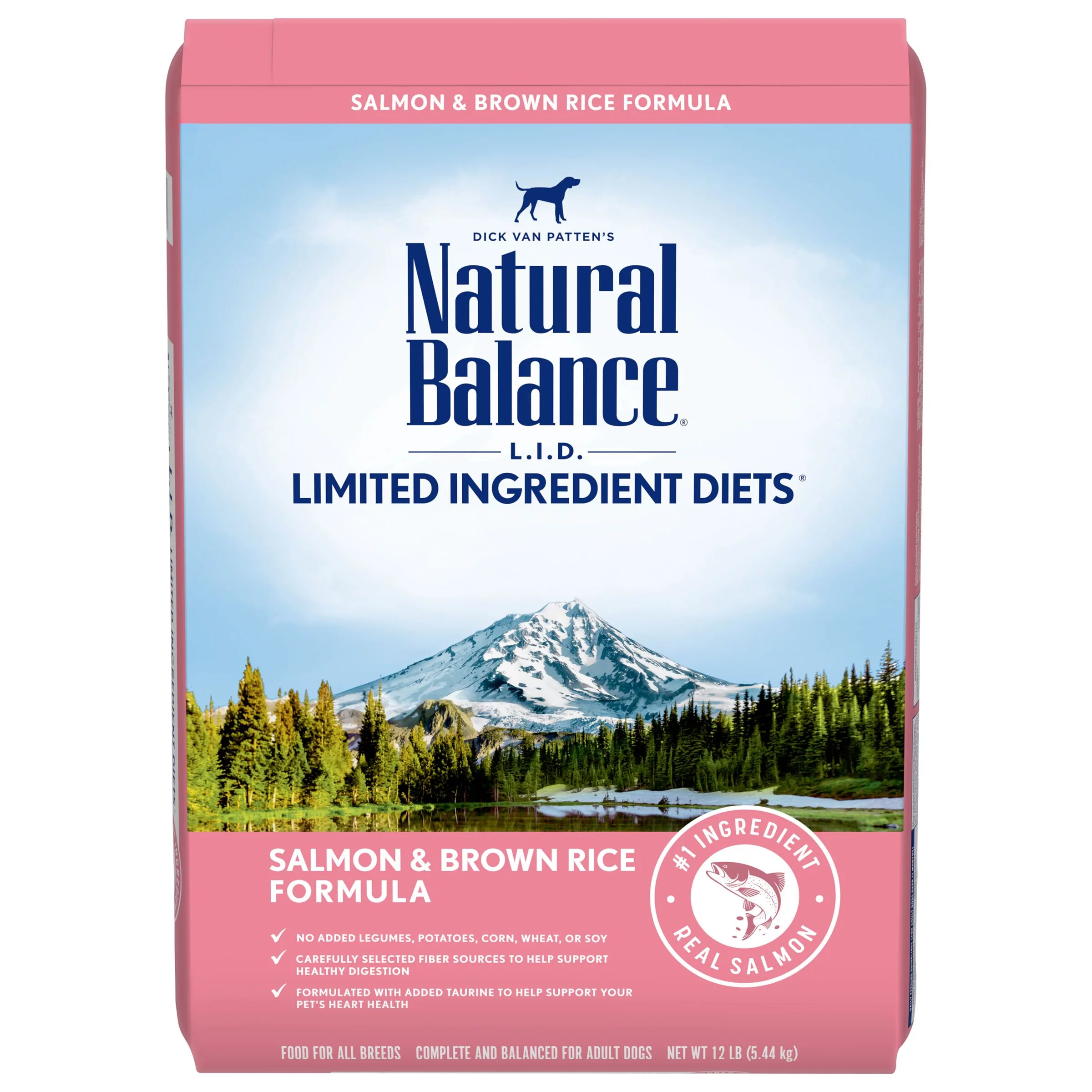 Natural Balance L.I.D. Limited Ingredient Diets Dry Dog Food, 12 Pounds, Salmon & Brown Rice Formula