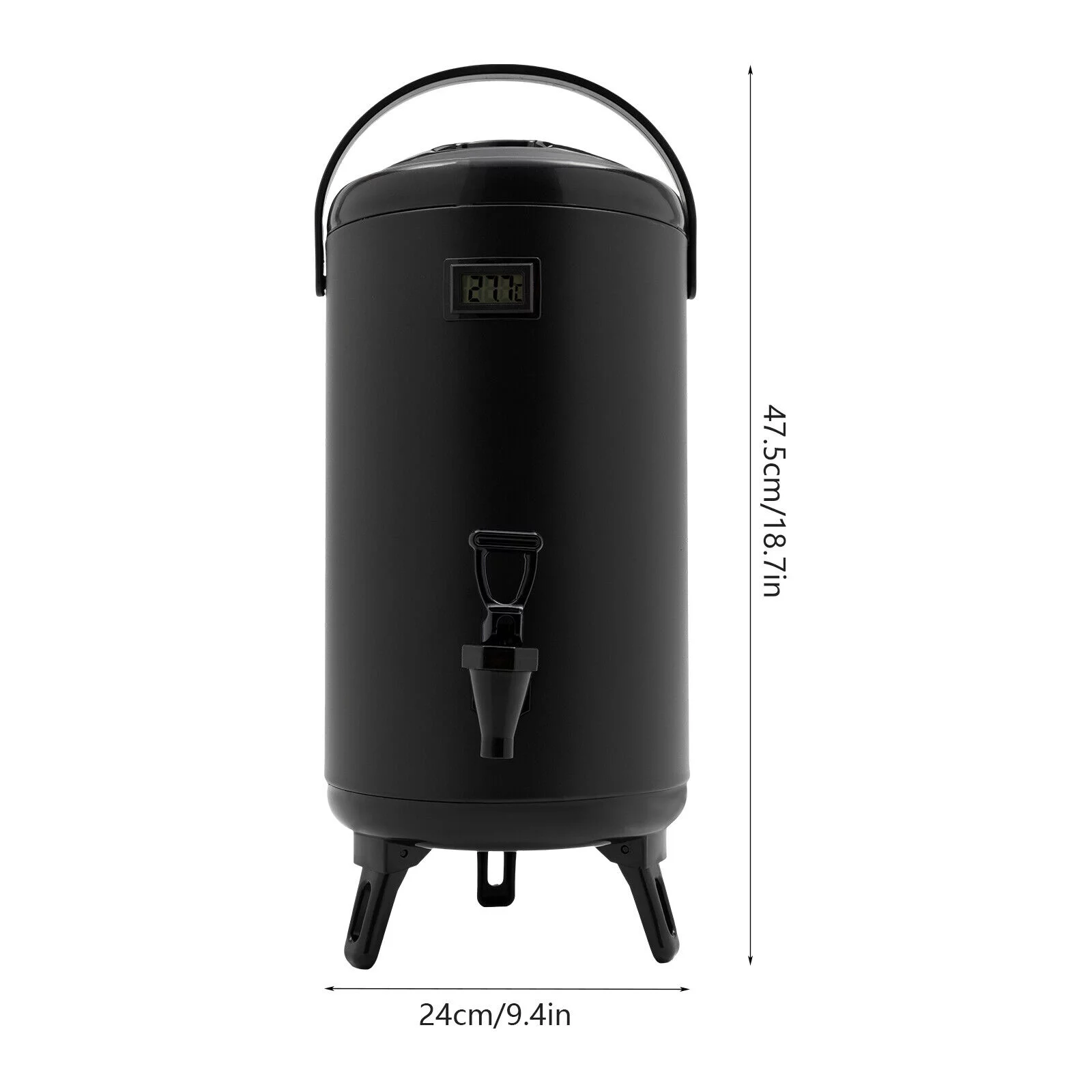 12L Hot Beverage Dispenser, Stainless Steel Insulated Beverage Dispenser Cold and Hot Drink dispenser with Thermometer, Water Dispenser with Spigot for Tea & Coffee, Water