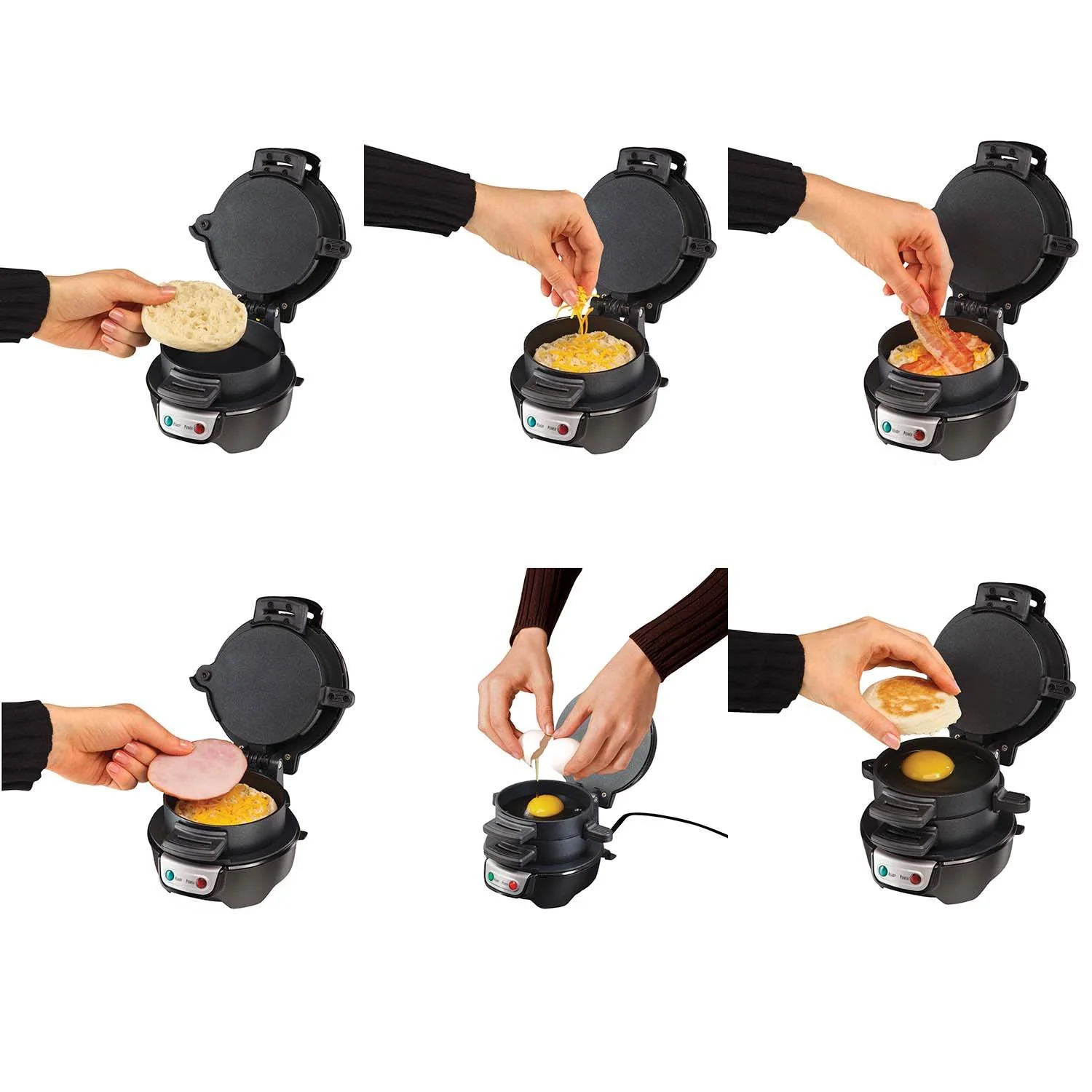 Hamilton Beach 25477 Breakfast Electric Sandwich Maker, Black