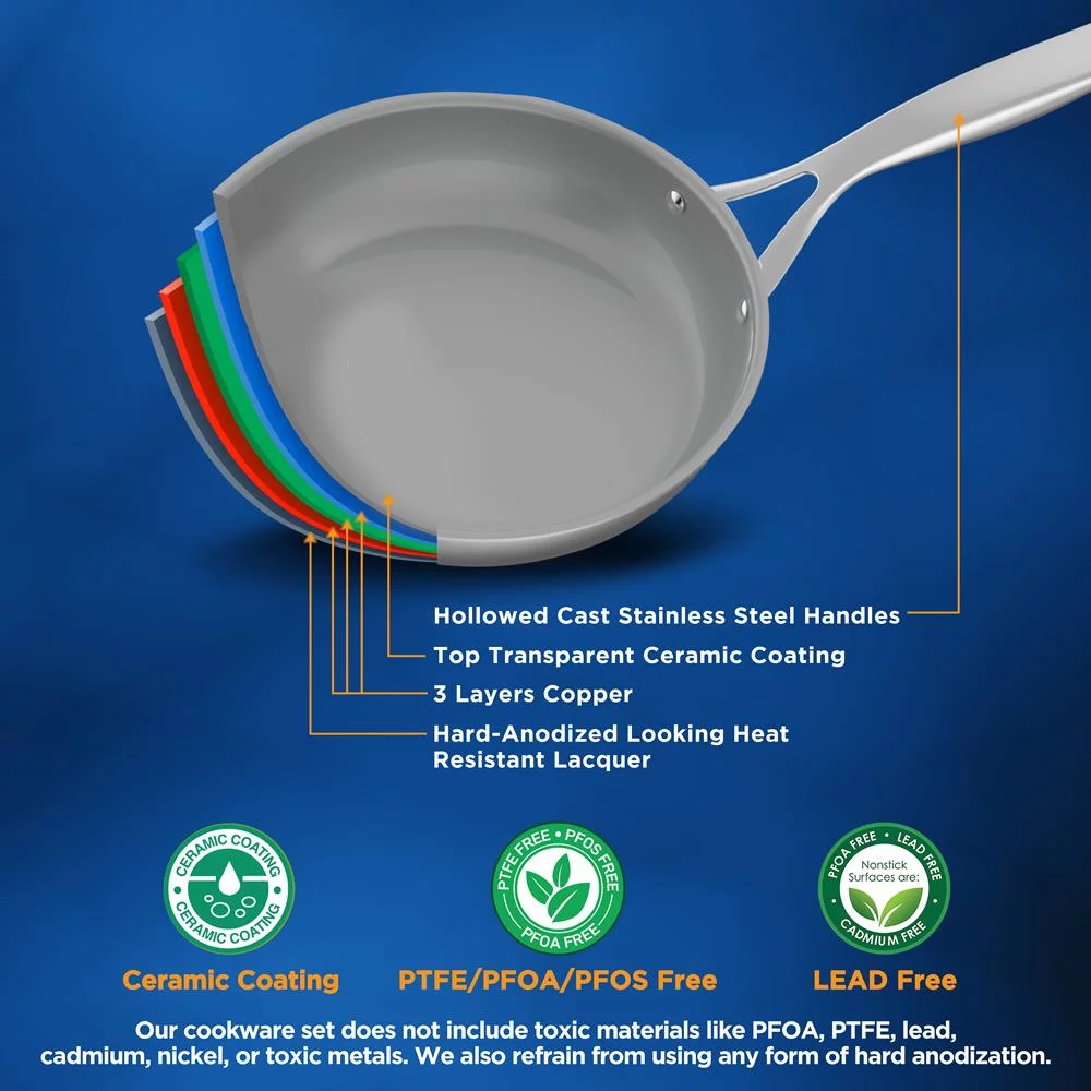 NutriChef Kitchen Kitchenware Pots & Pans Set-12-Piece Set Clad Kitchen Cookware W/ Steel Handles