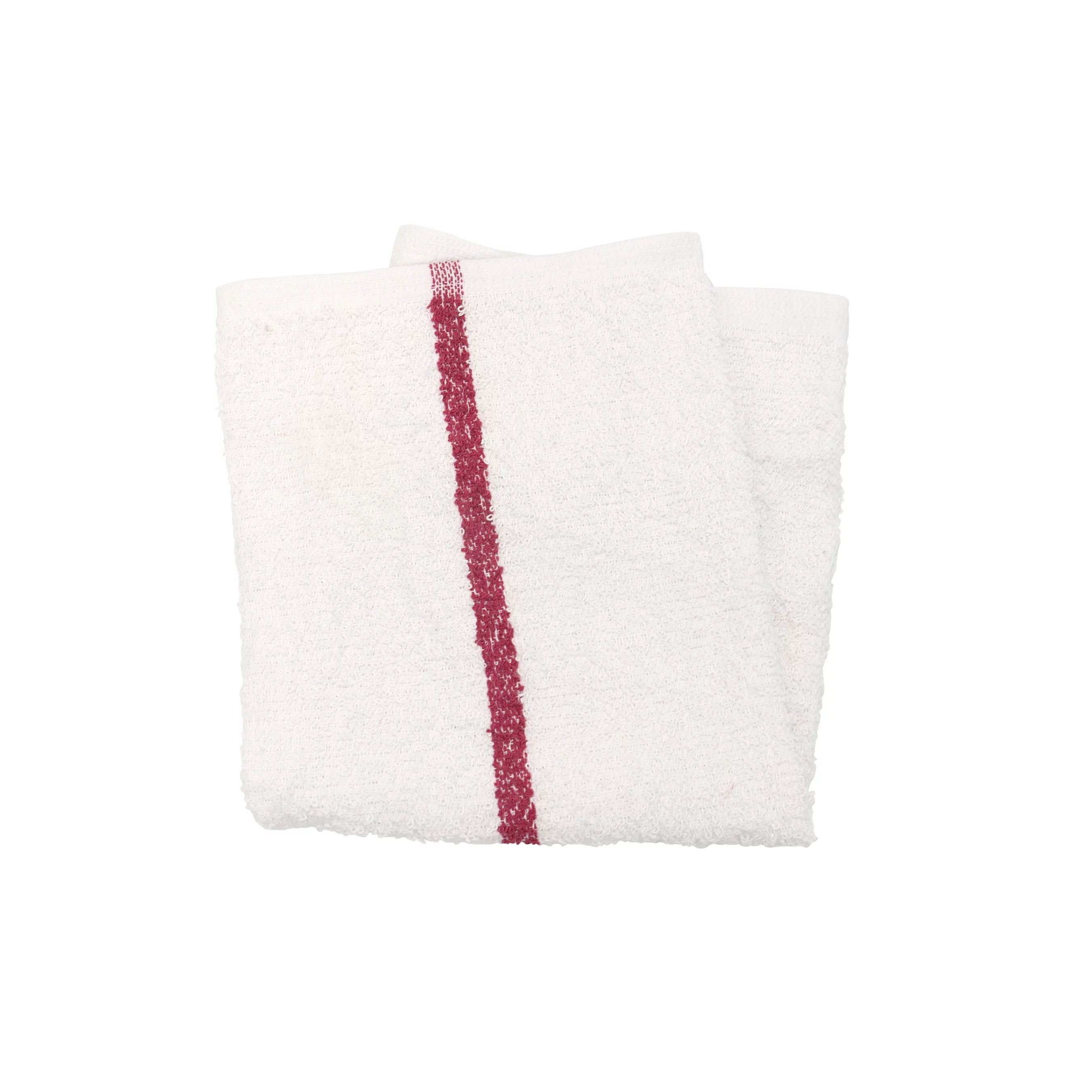 Arkwright Bar Mop Towels (16x19, (Bulk Case of 60), Cotton, White with Red Stripe