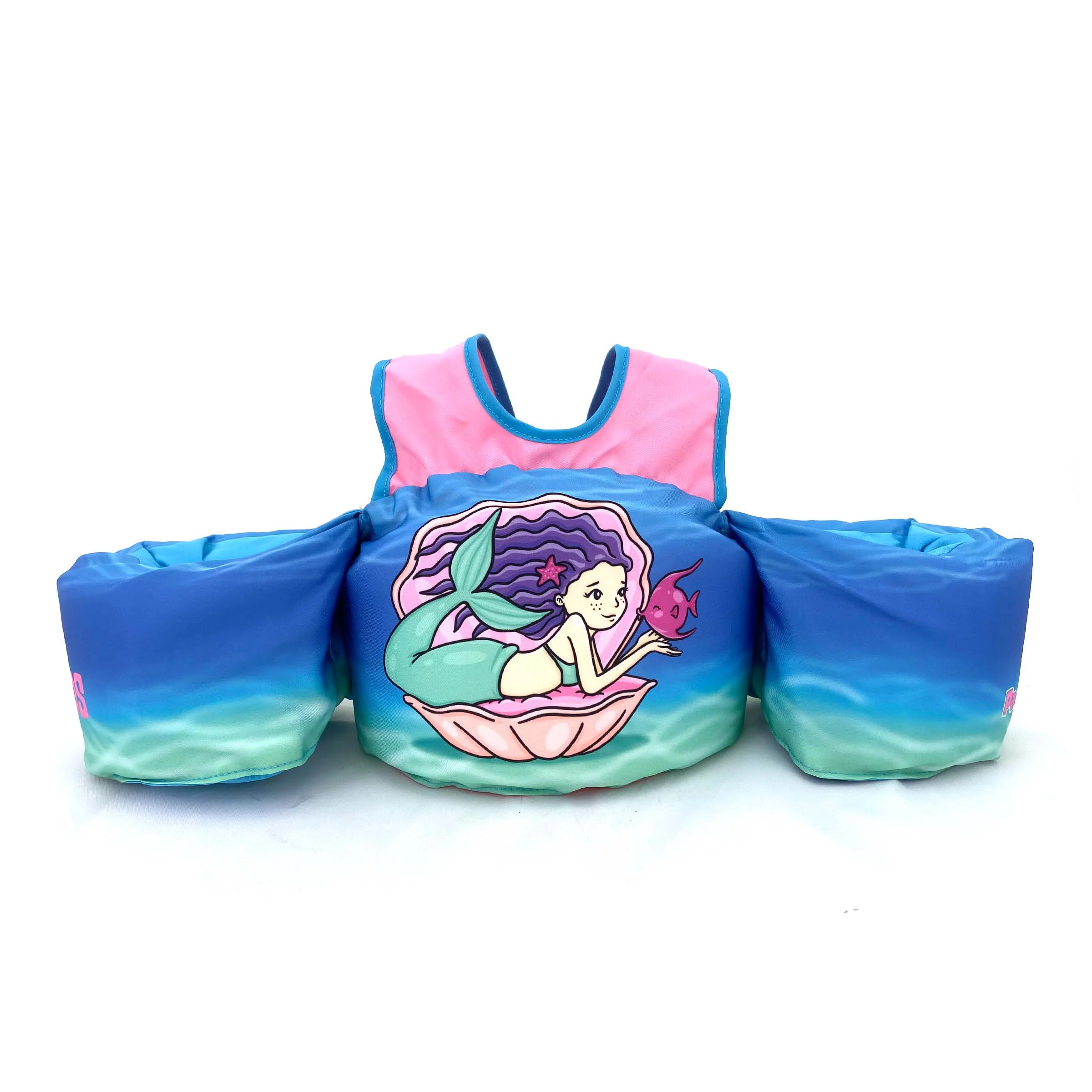 Body Glove Girls Paddle Pals Learn To Swim Life Jacket With Buckle In The Back For Safety, And Soft Fabric For Comfort - Mermaid