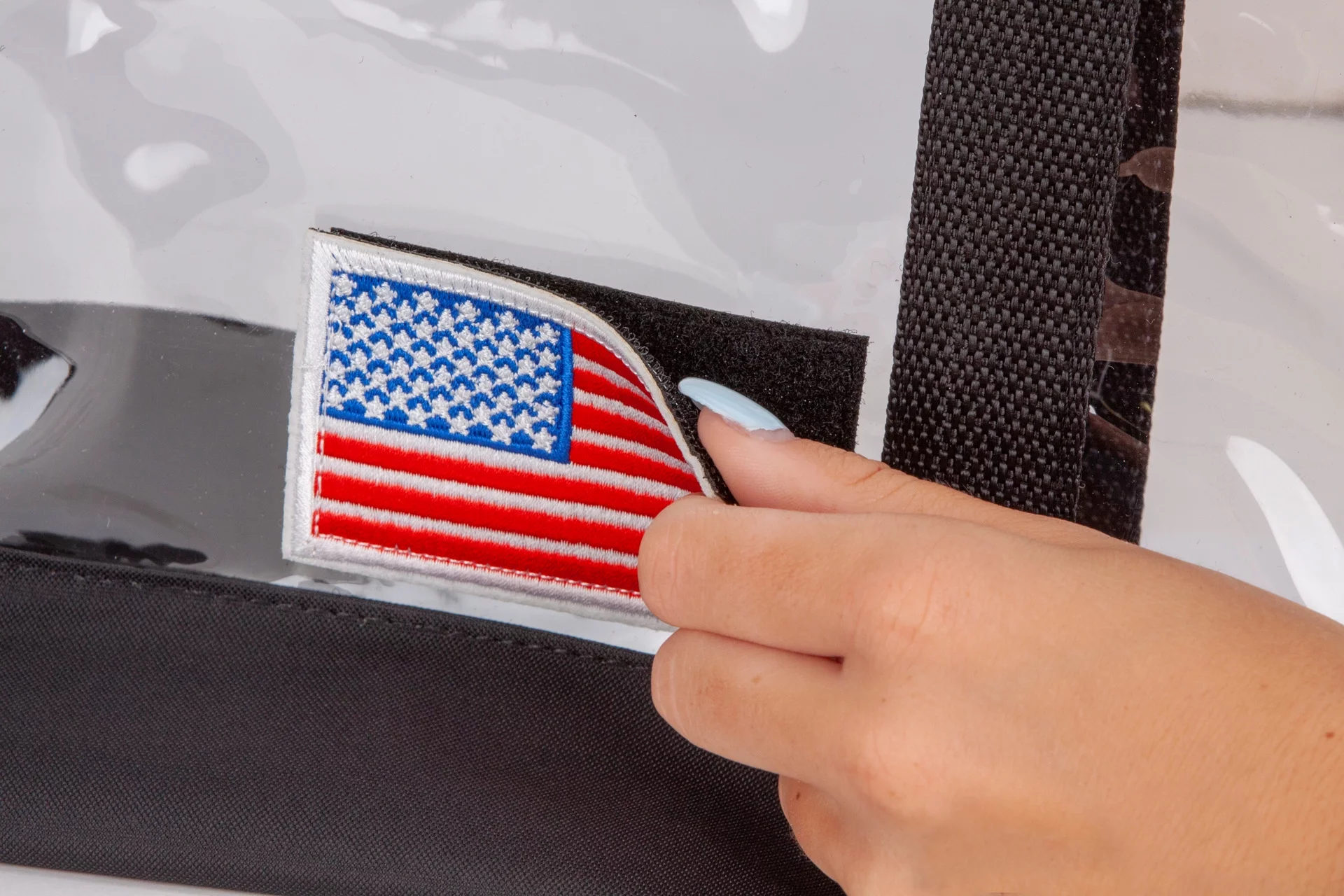 American Flag Clear Backpack (Black)